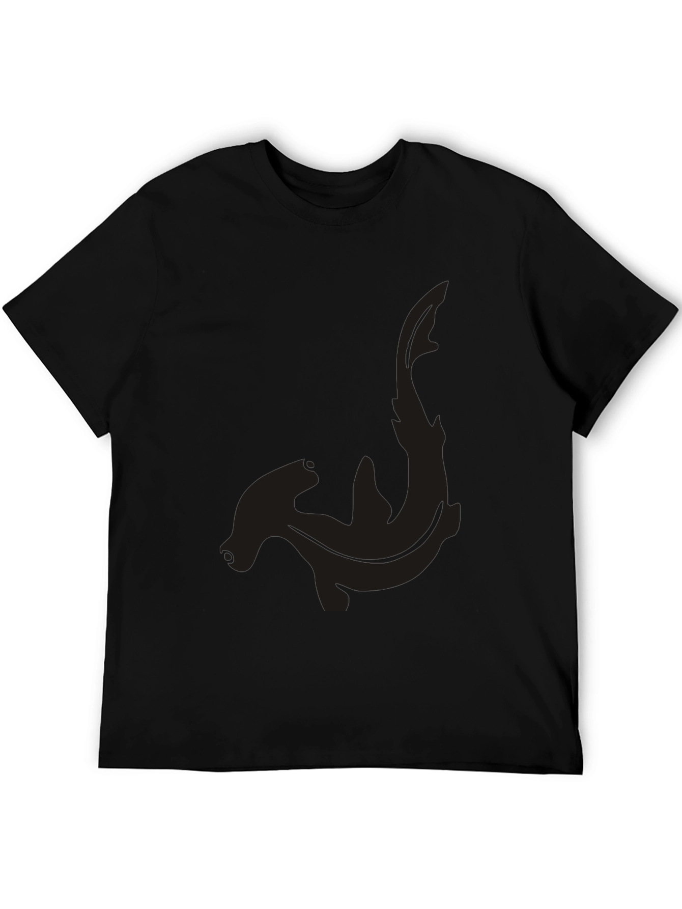 Hammerhead Shark Graphic Tee - Black Cotton Casual Shirt