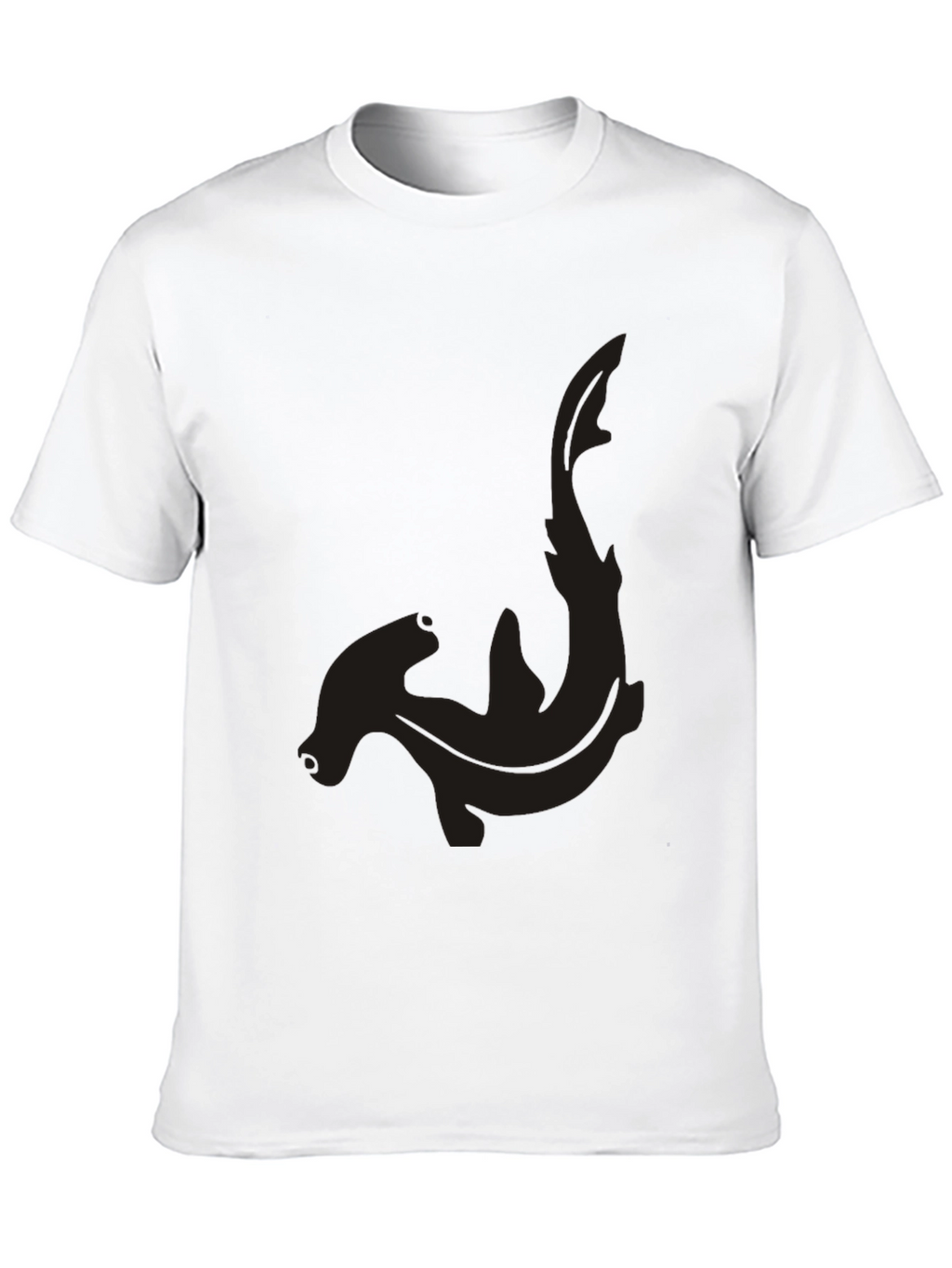 Hammerhead Shark Graphic Tee - Black Cotton Casual Shirt