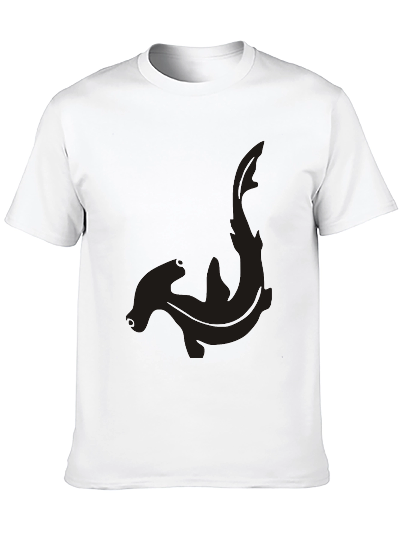 Hammerhead Shark Graphic Tee - Black Cotton Casual Shirt