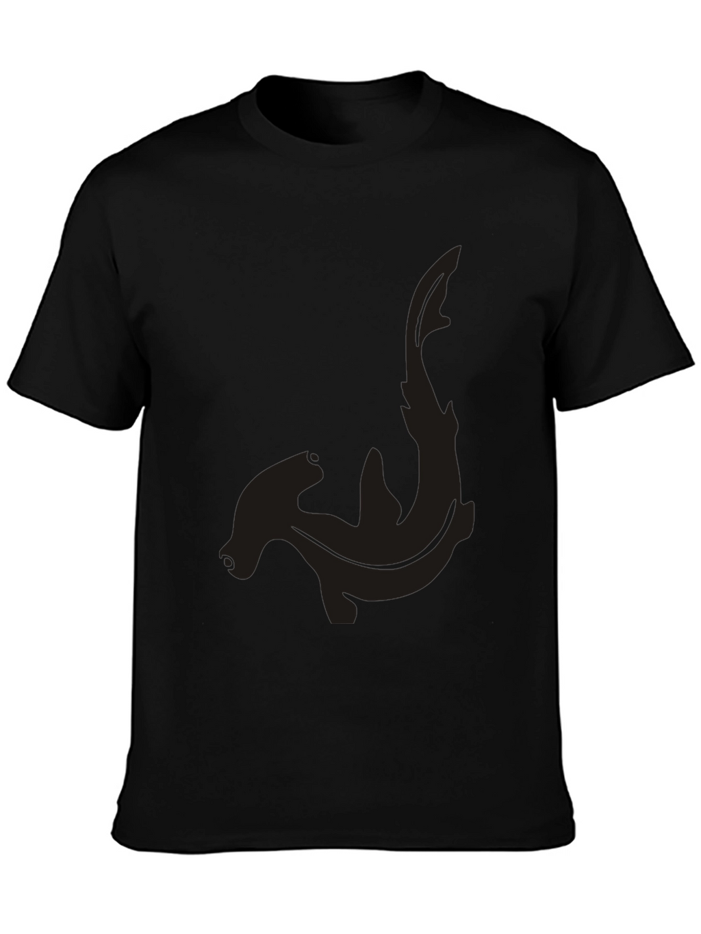 Hammerhead Shark Graphic Tee - Black Cotton Casual Shirt