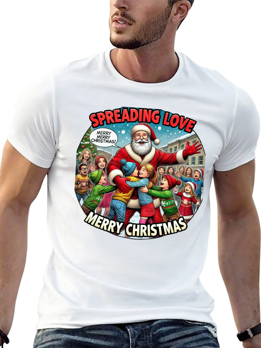 Spreading Love Merry Christmas Graphic Tee