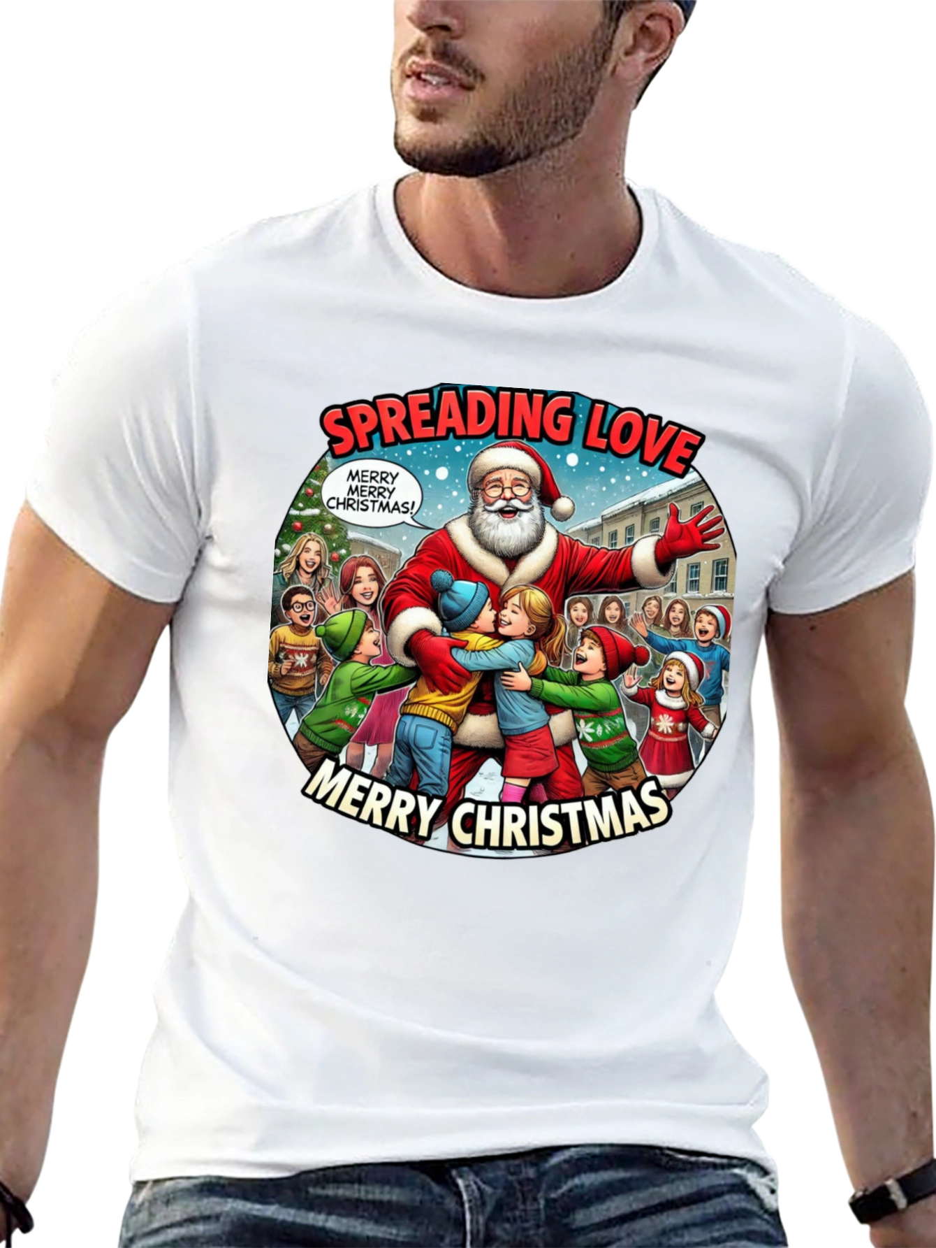 Spreading Love Merry Christmas Graphic Tee