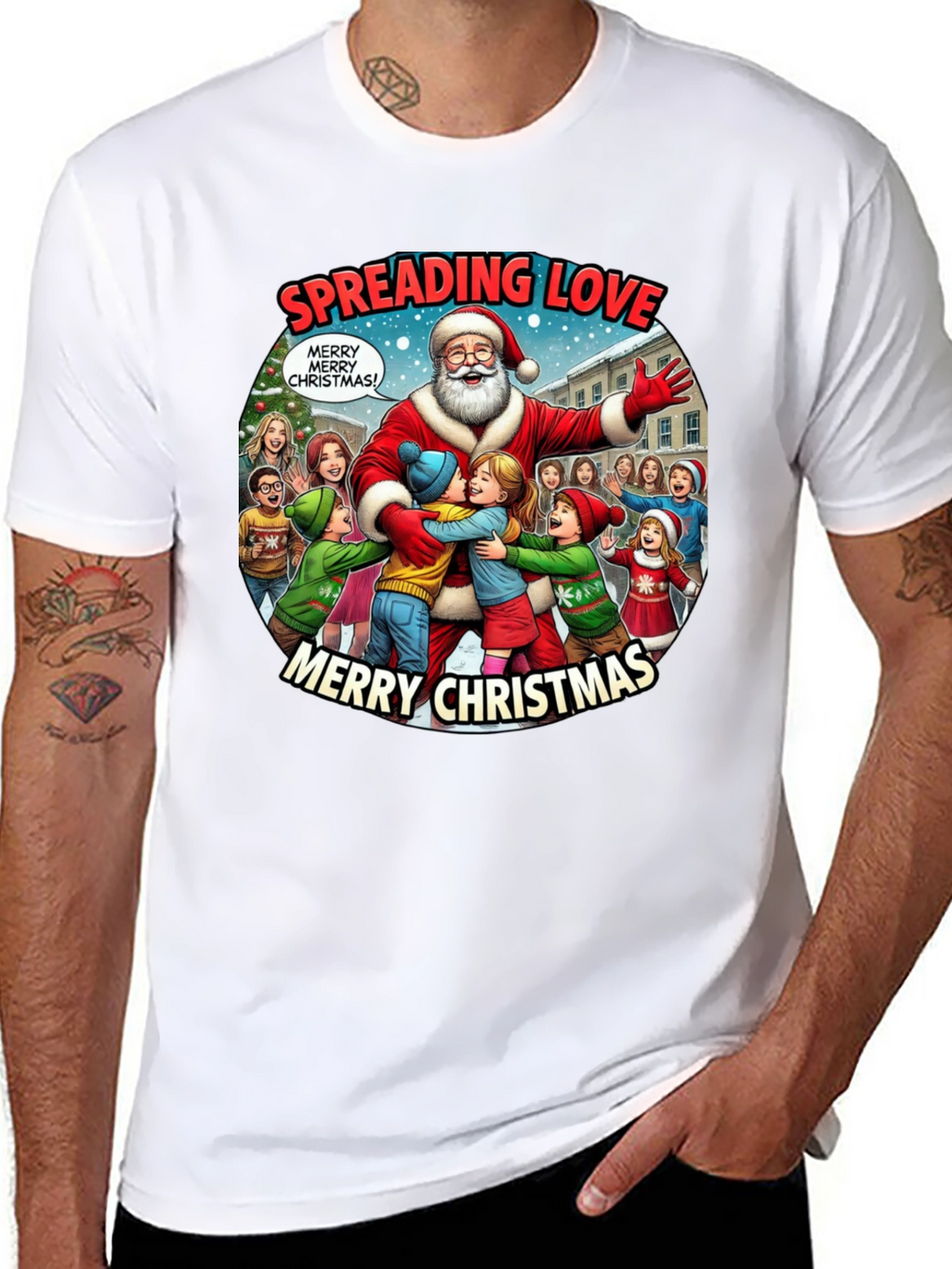 Spreading Love Merry Christmas Graphic Tee
