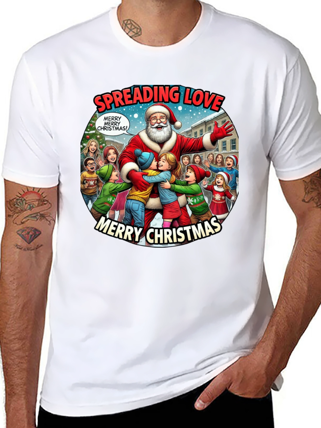 Spreading Love Merry Christmas Graphic Tee