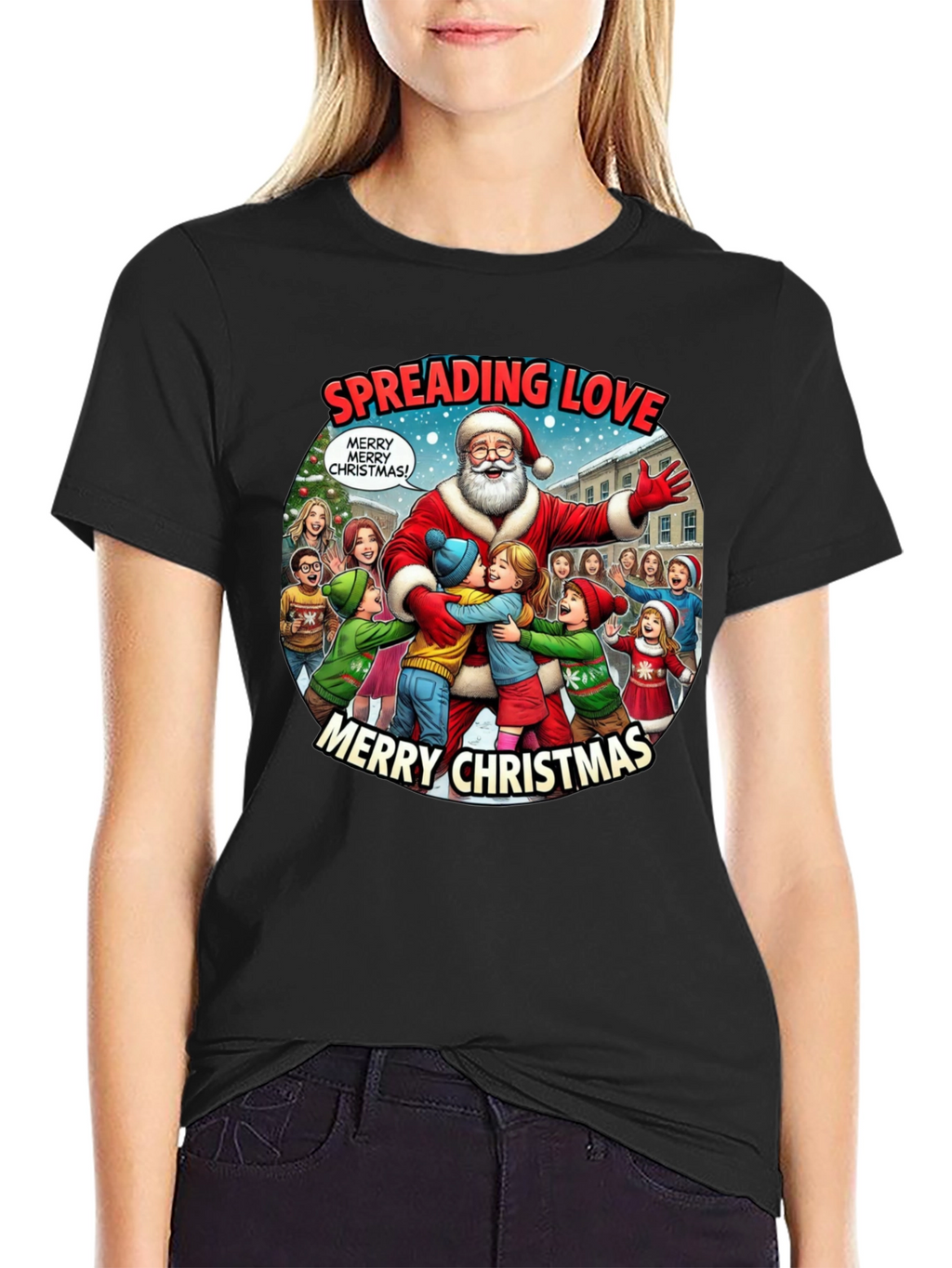 Spreading Love Merry Christmas Graphic Tee