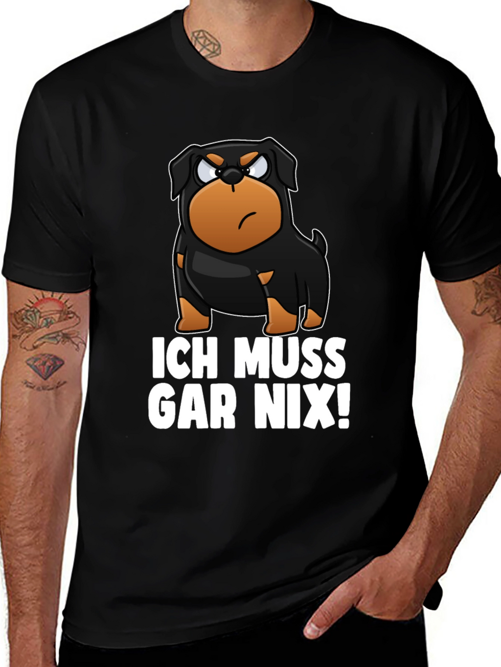 Ich Muss Gar Nix! Rottweiler Graphic T-Shirt