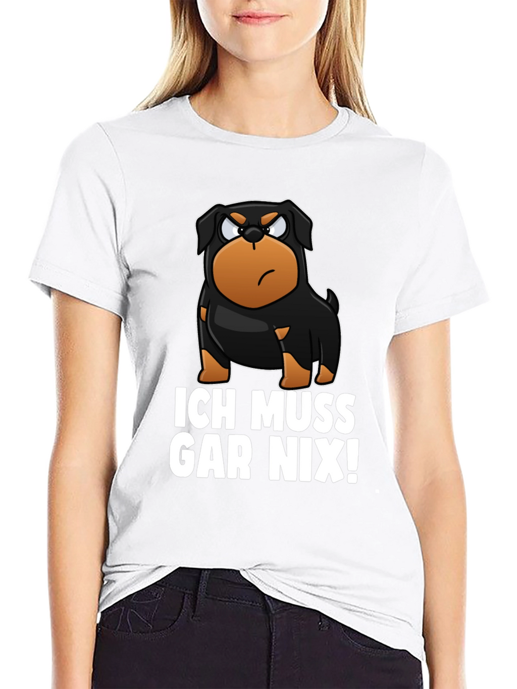 Ich Muss Gar Nix! Rottweiler Graphic T-Shirt