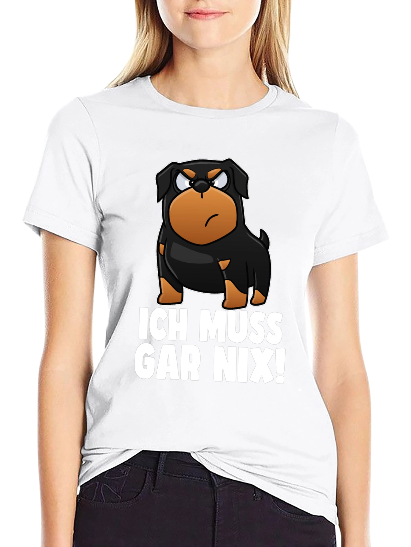 Ich Muss Gar Nix! Rottweiler Graphic T-Shirt