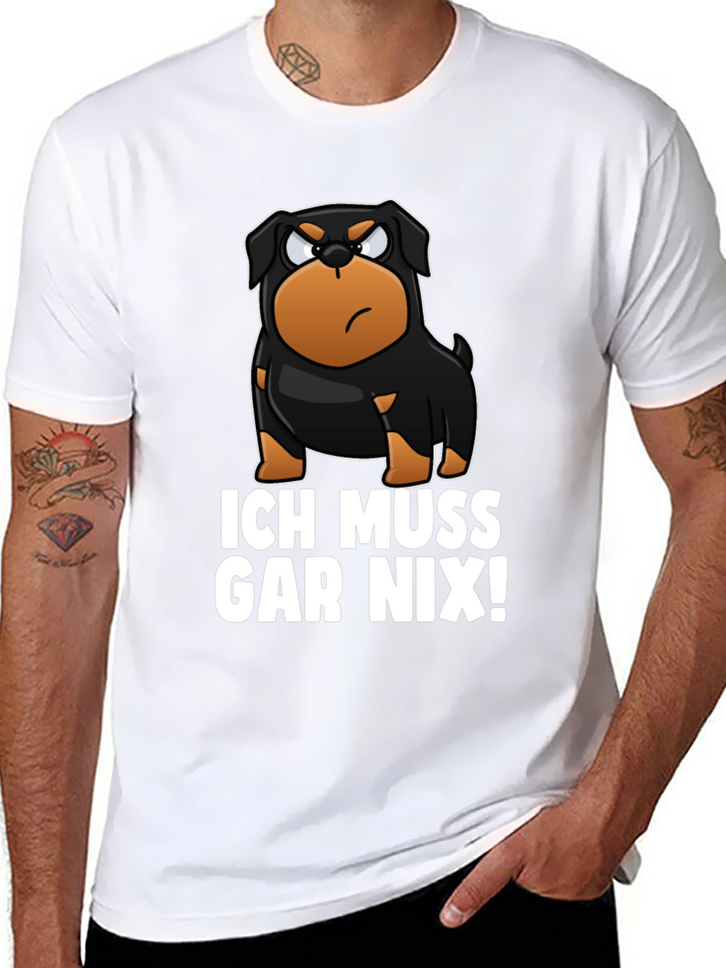 Ich Muss Gar Nix! Rottweiler Graphic T-Shirt