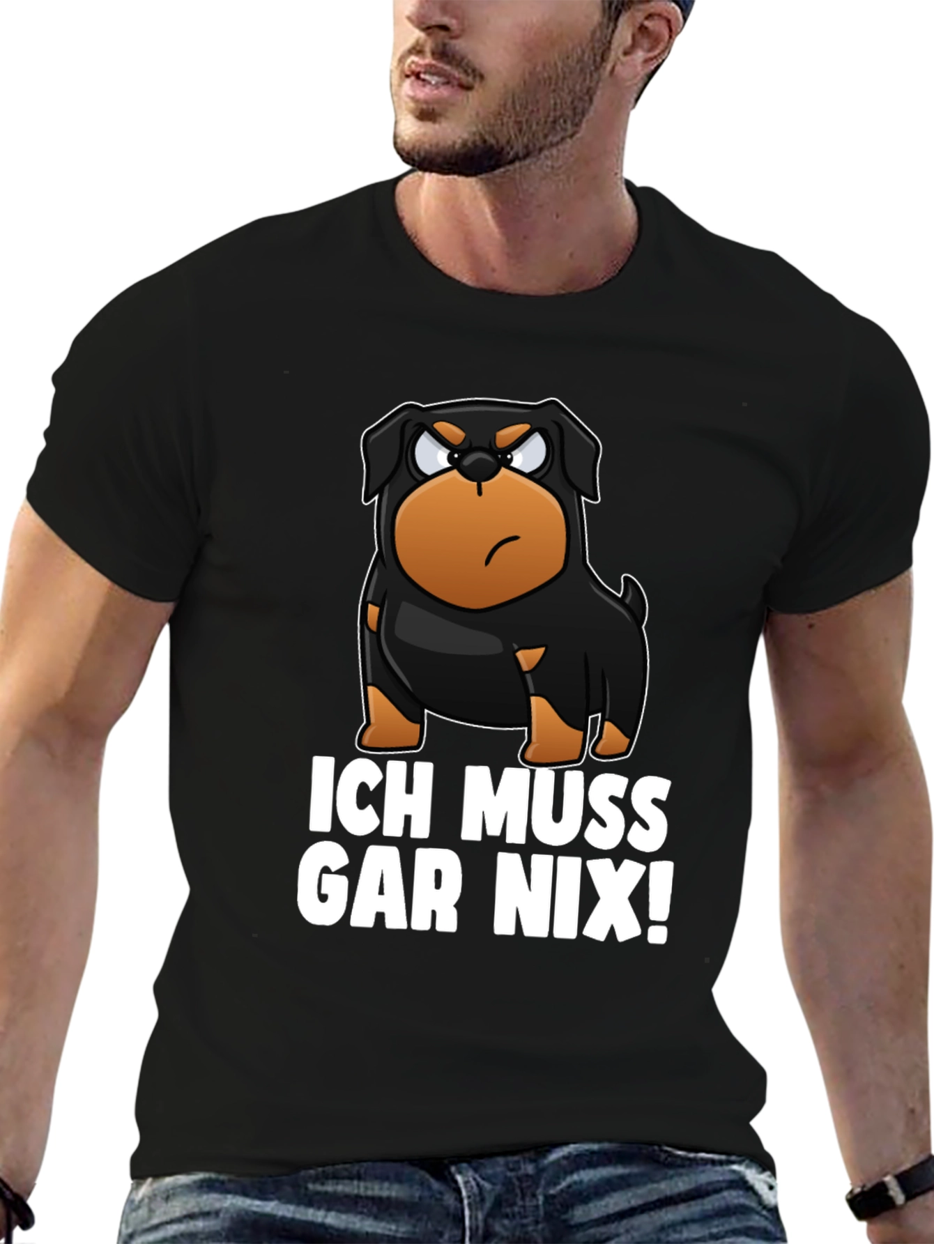 Ich Muss Gar Nix! Rottweiler Graphic T-Shirt