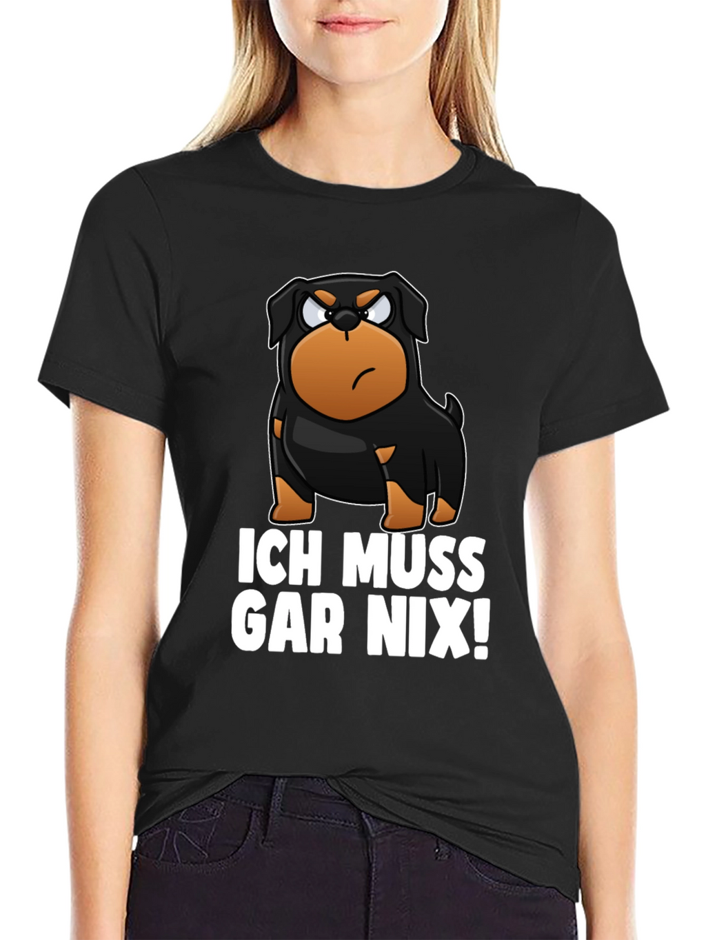 Ich Muss Gar Nix! Rottweiler Graphic T-Shirt