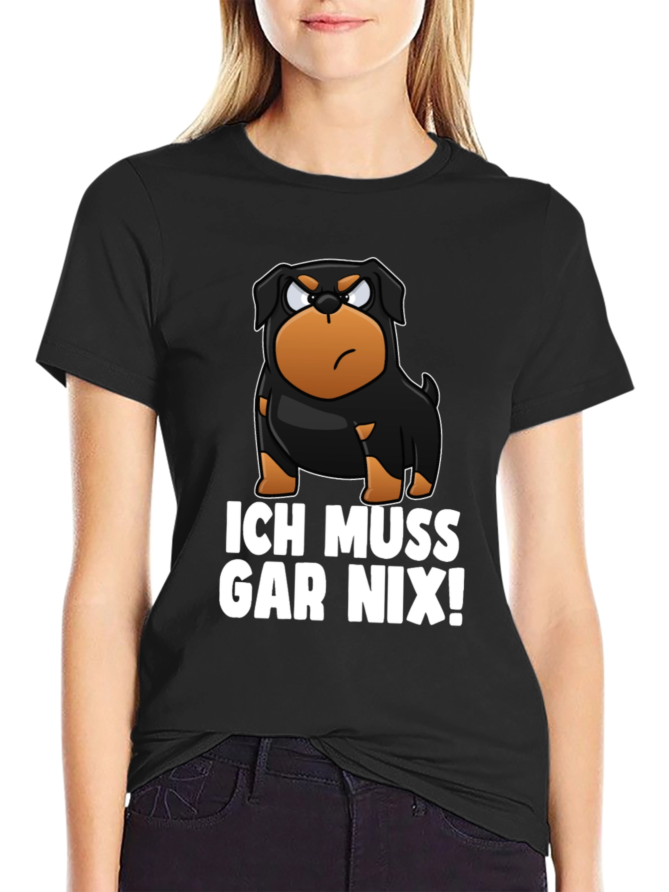 Ich Muss Gar Nix! Rottweiler Graphic T-Shirt