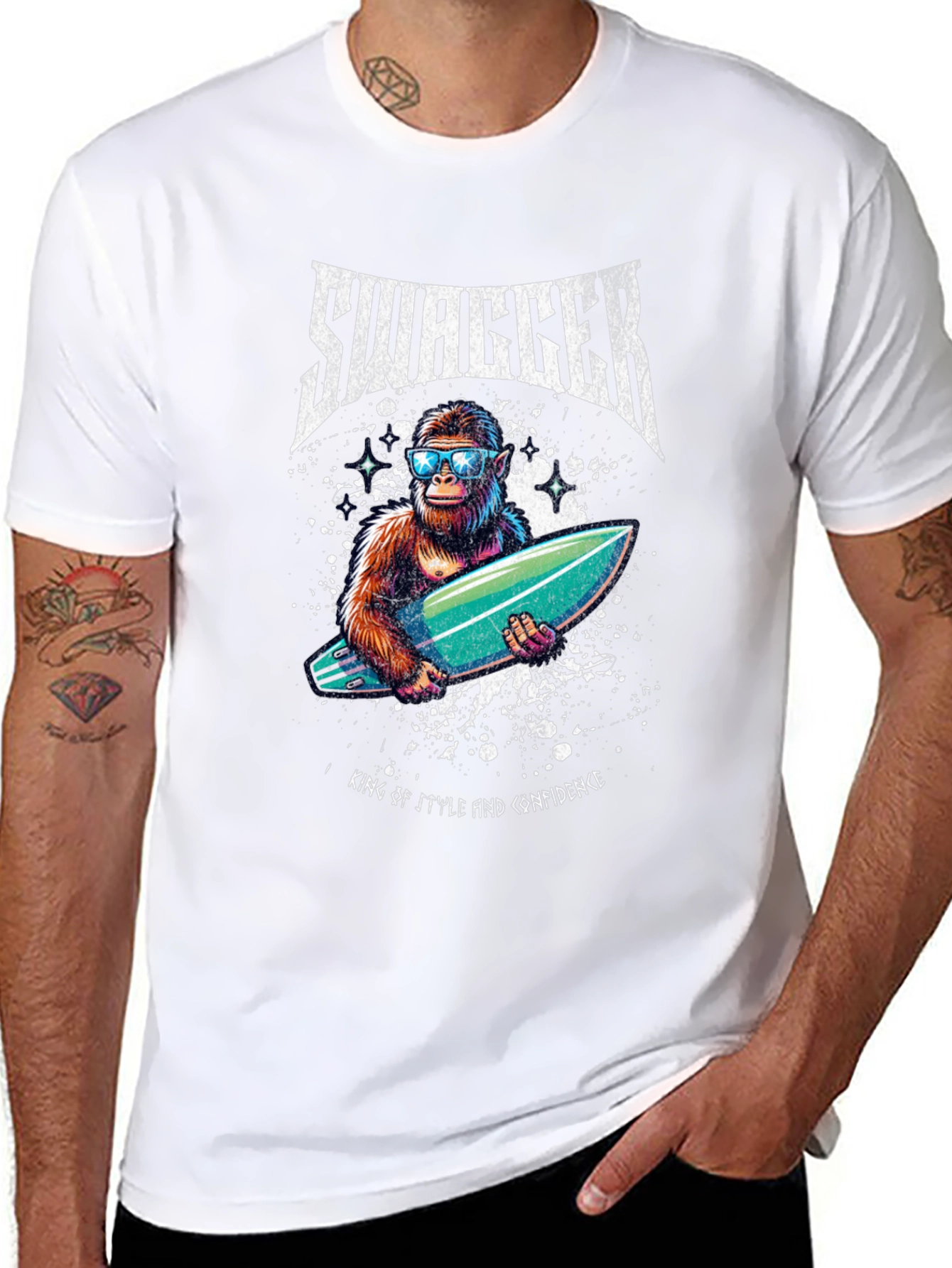 Swagger Ape Surfboard Graphic Tee - King of Style