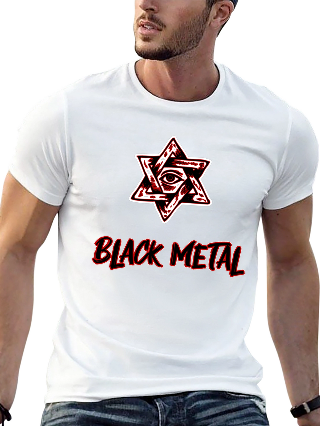 Black Metal Star Graphic T-Shirt