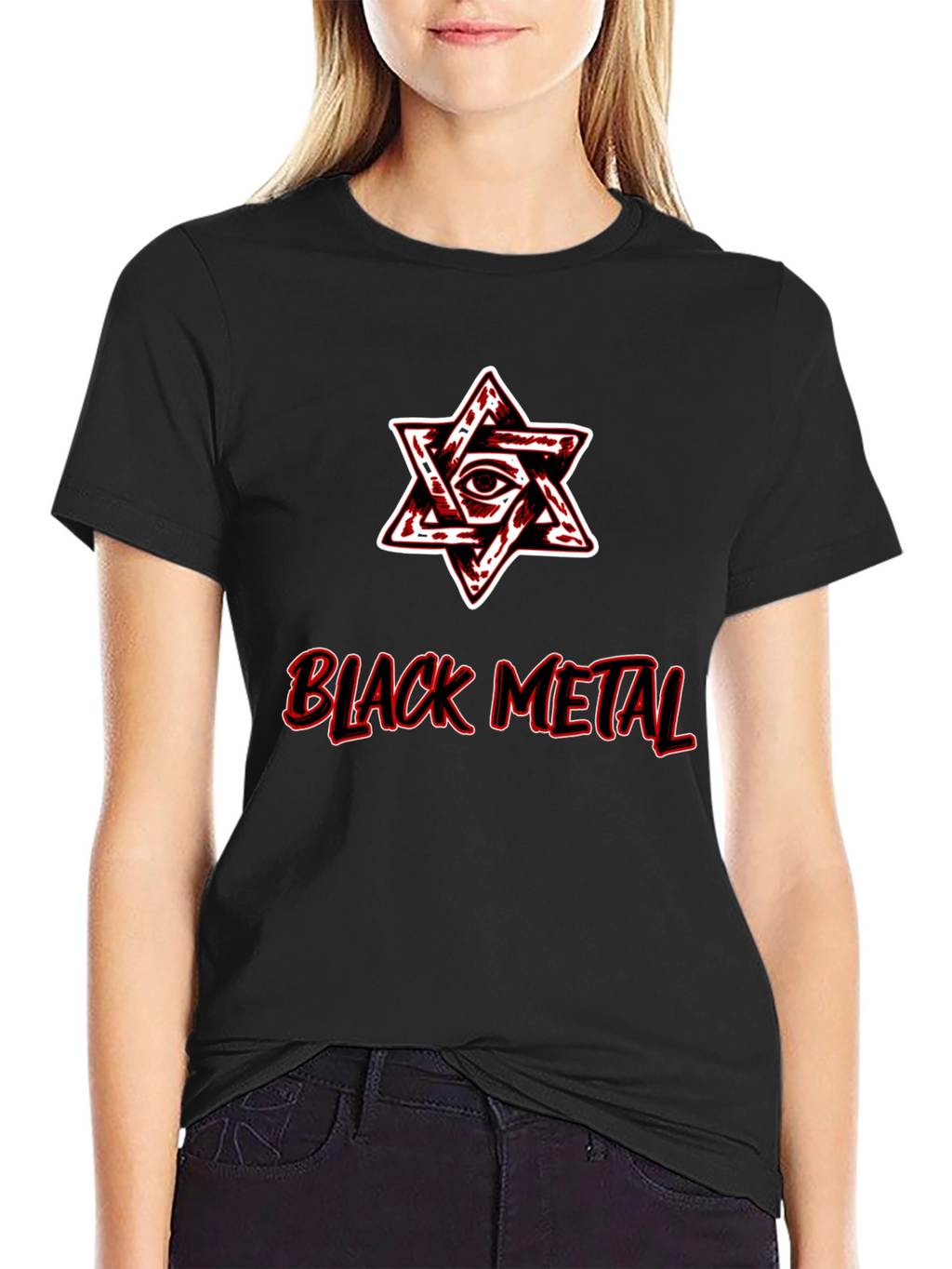 Black Metal Star Graphic T-Shirt