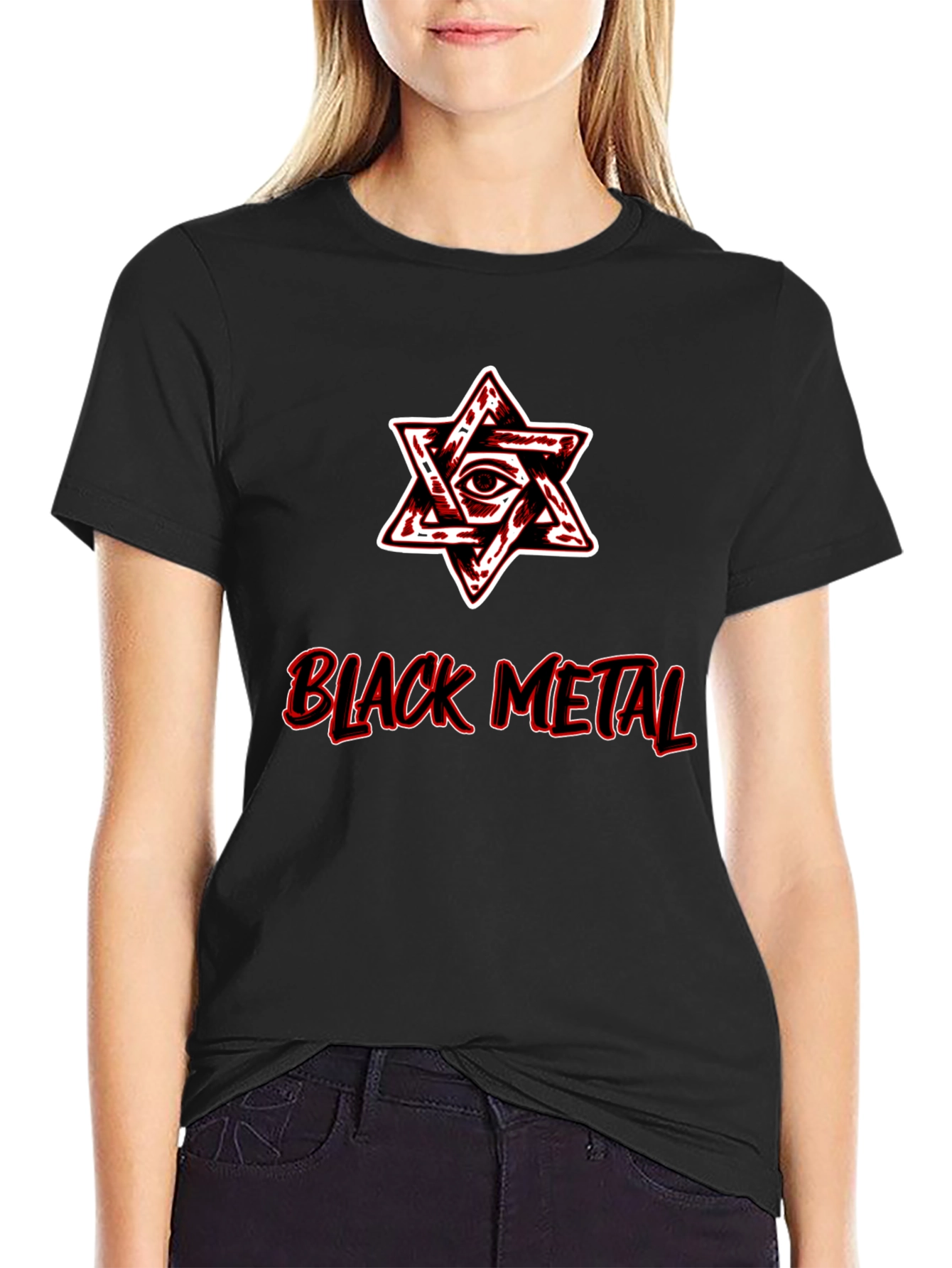 Black Metal Star Graphic T-Shirt