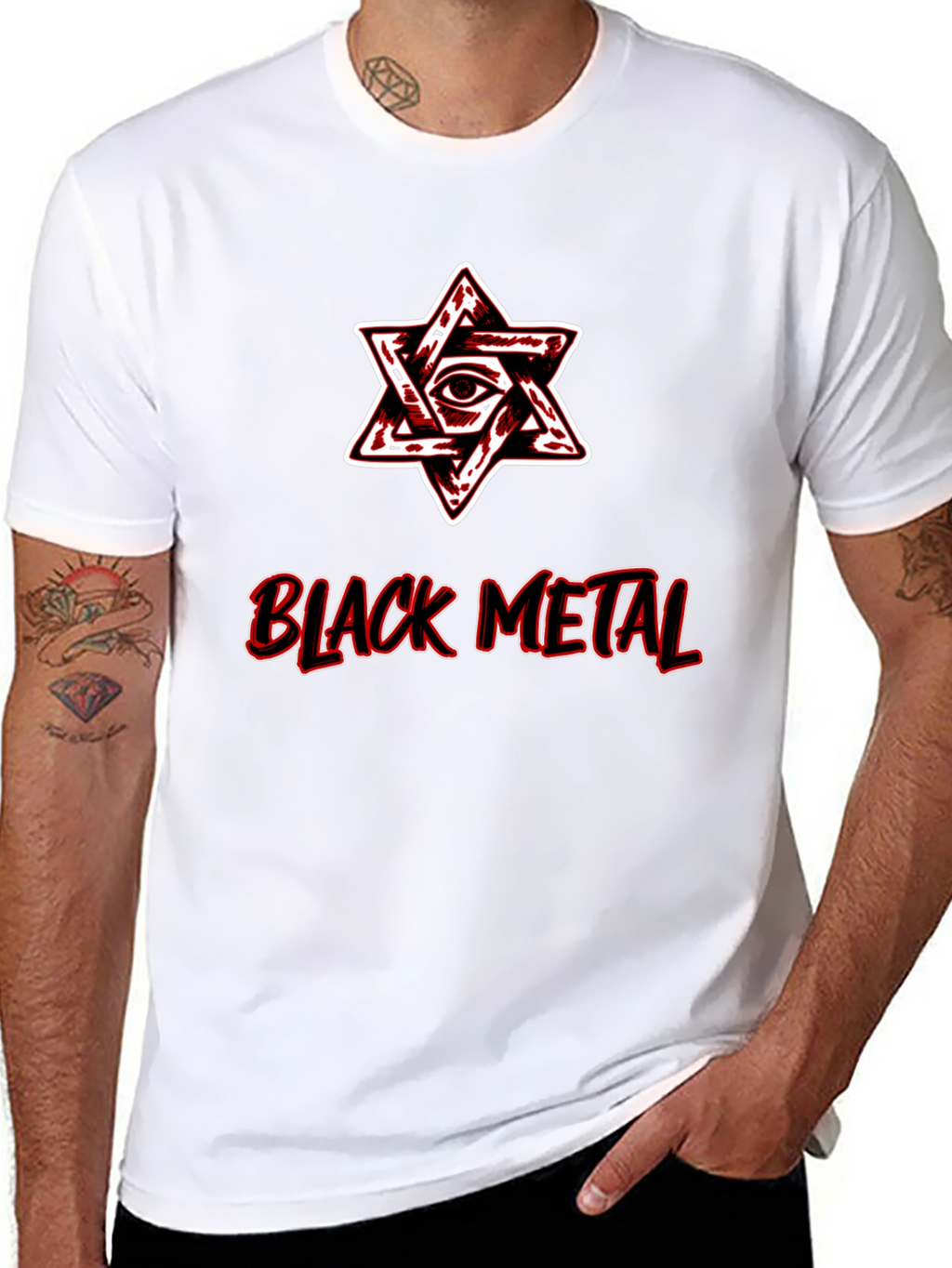 Black Metal Star Graphic T-Shirt