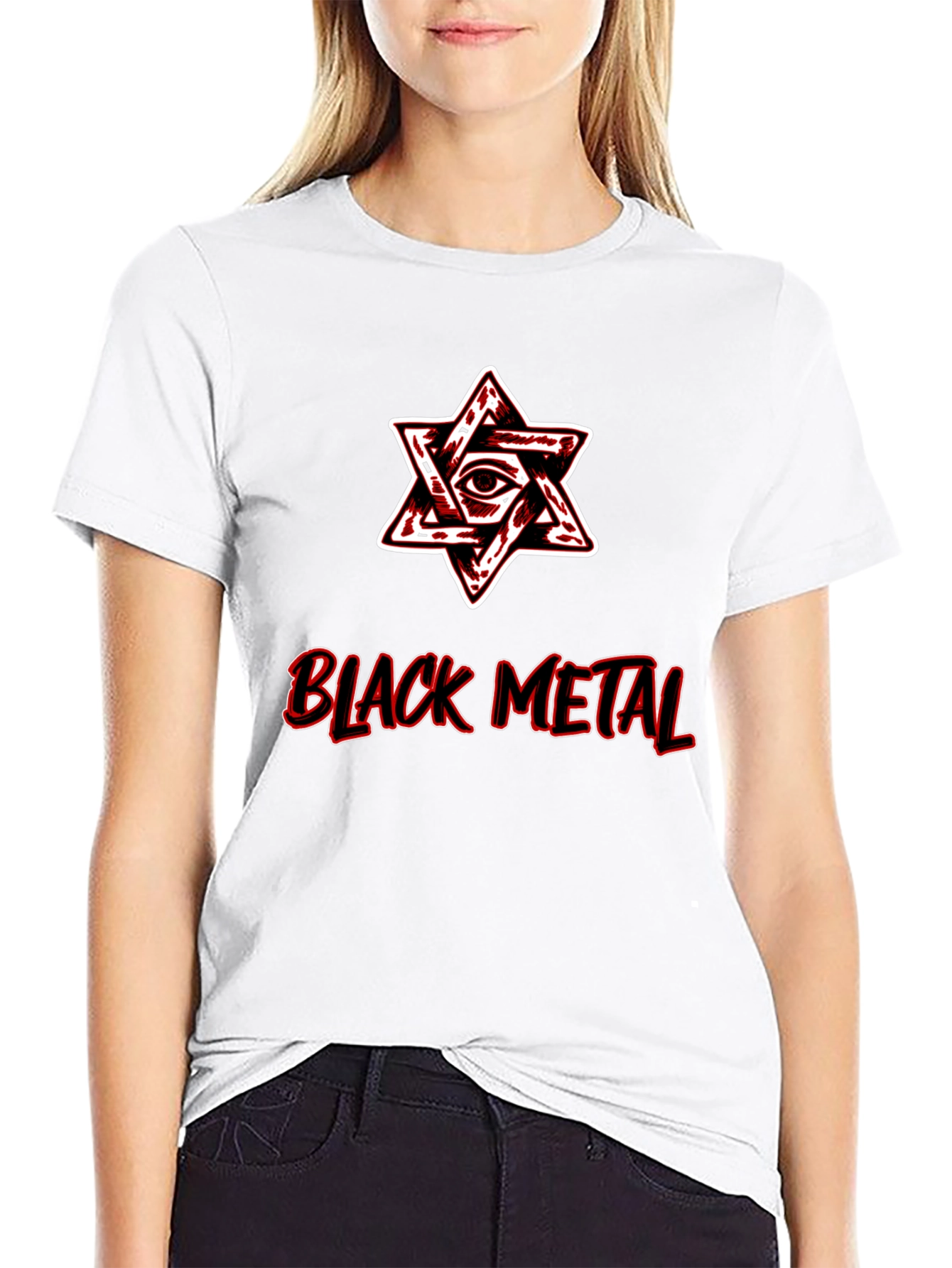 Black Metal Star Graphic T-Shirt