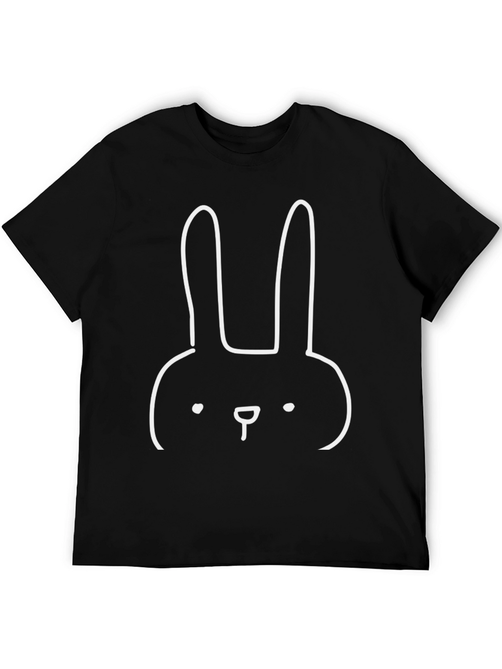 Minimalist Bunny Graphic Tee - Black