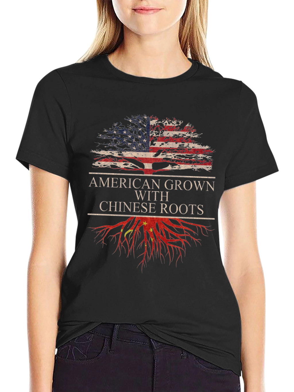 American Grown With Chinese Roots Tee