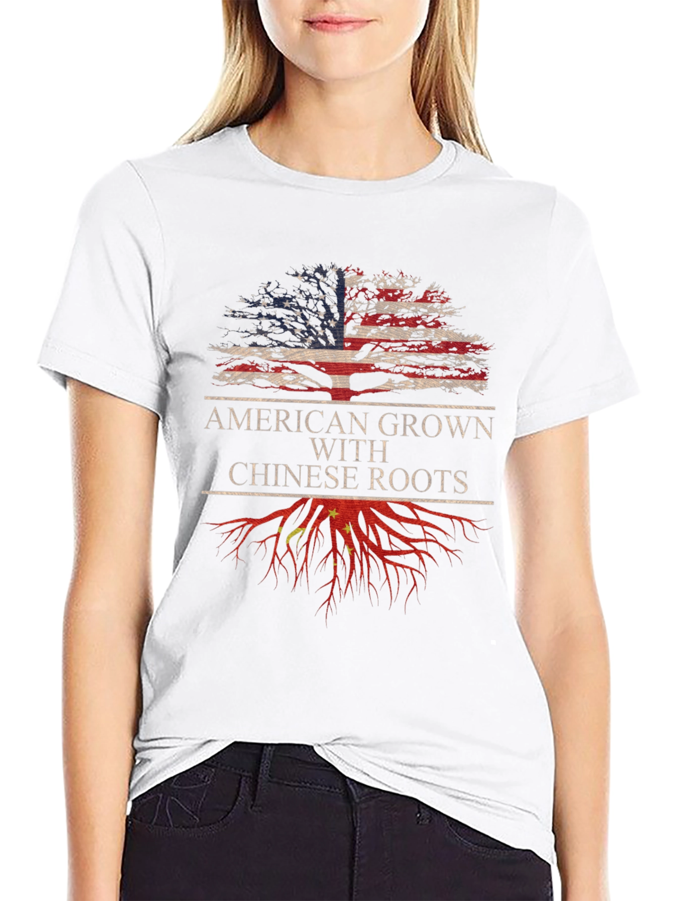 American Grown With Chinese Roots Tee