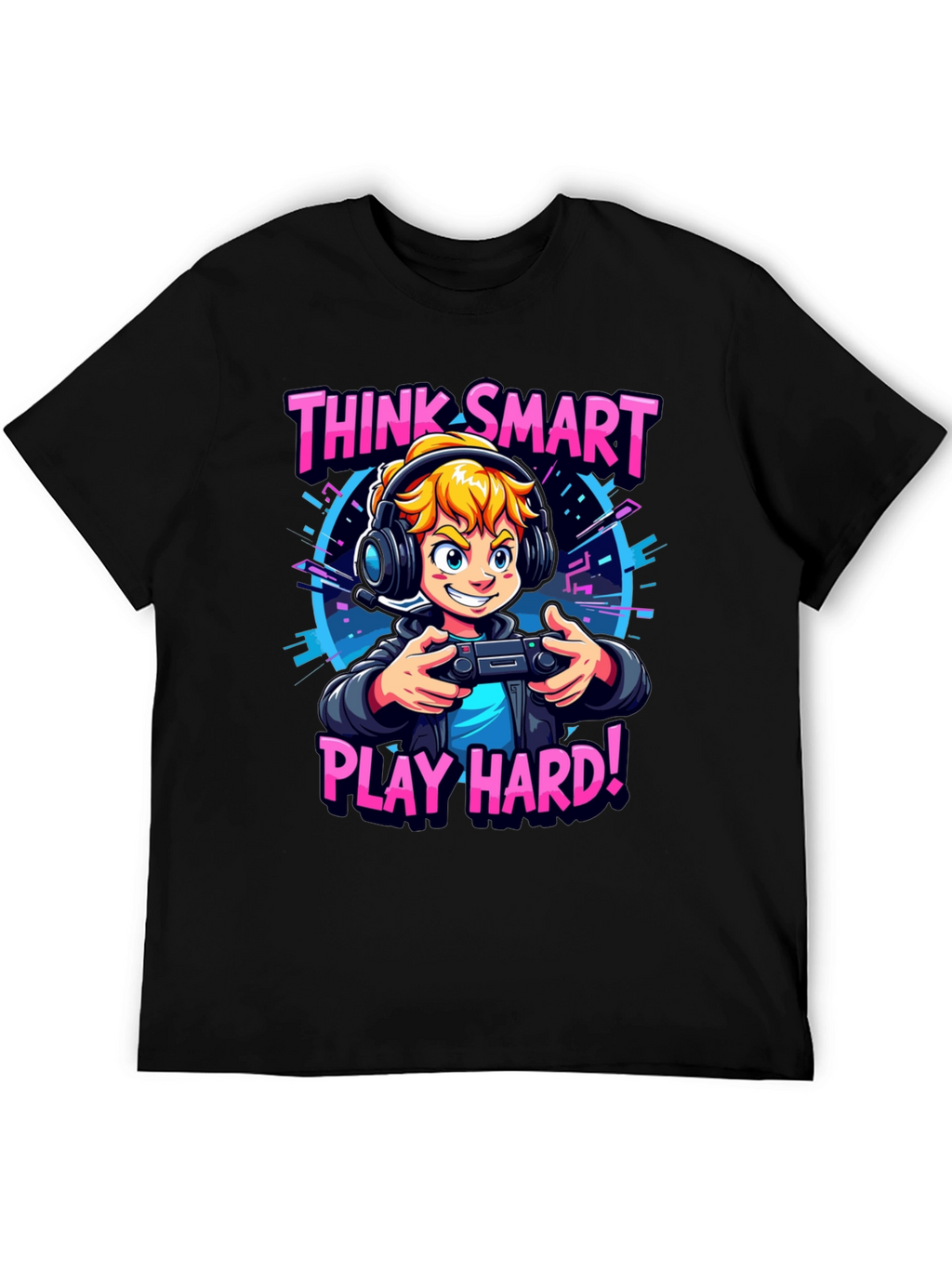 Think Smart Play Hard Gamer T-Shirt