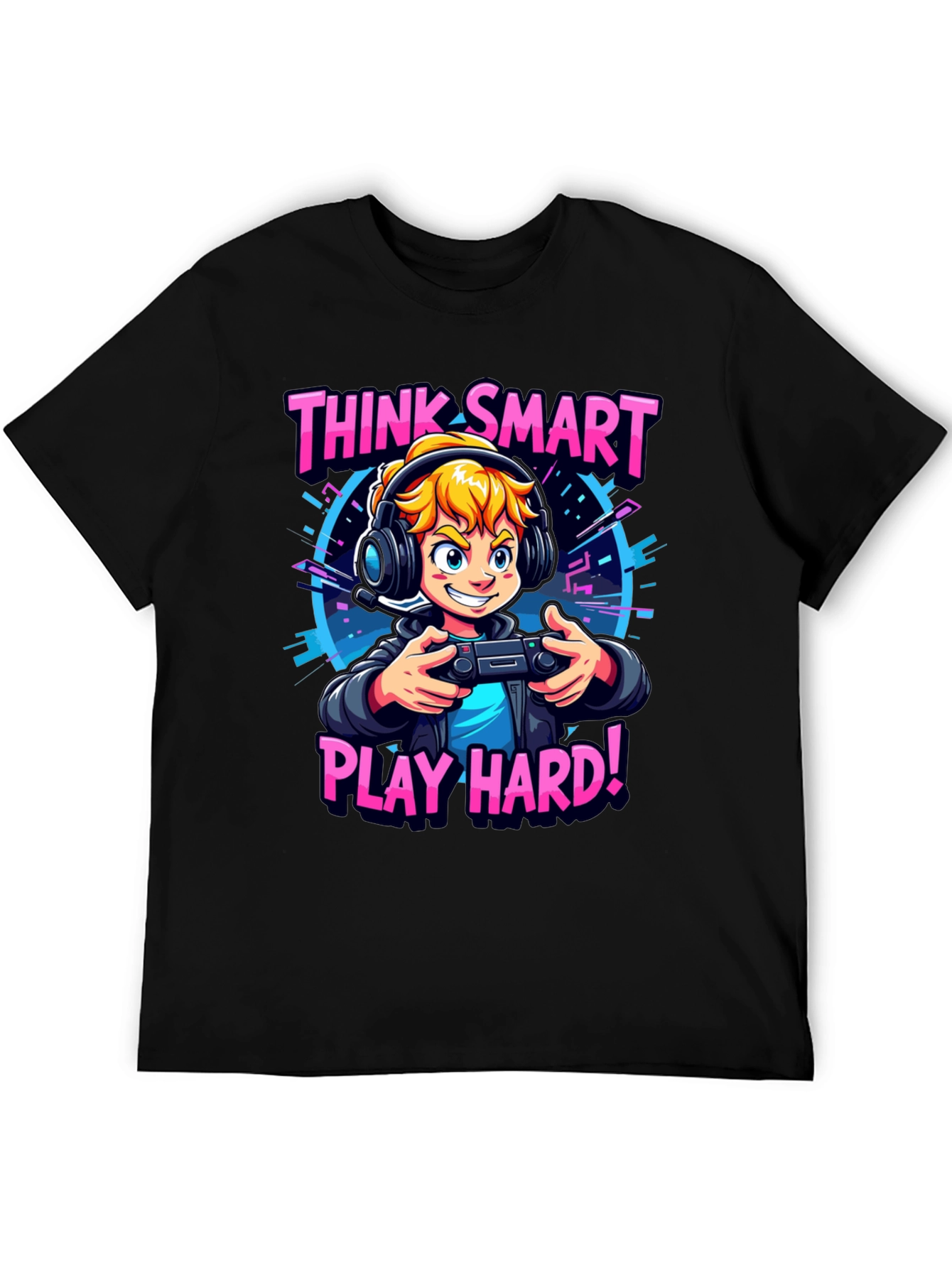Think Smart Play Hard Gamer T-Shirt