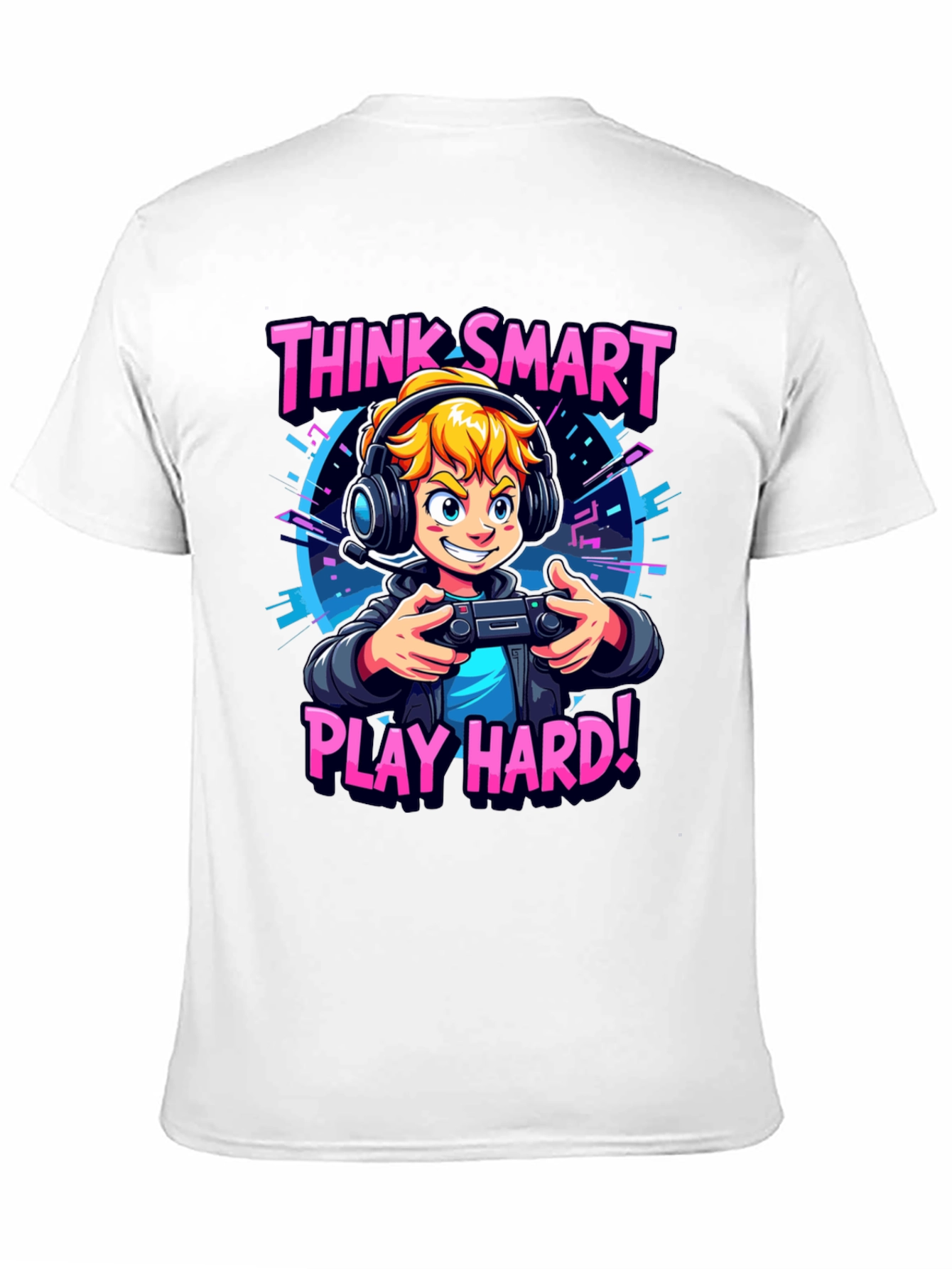 Think Smart Play Hard Gamer T-Shirt