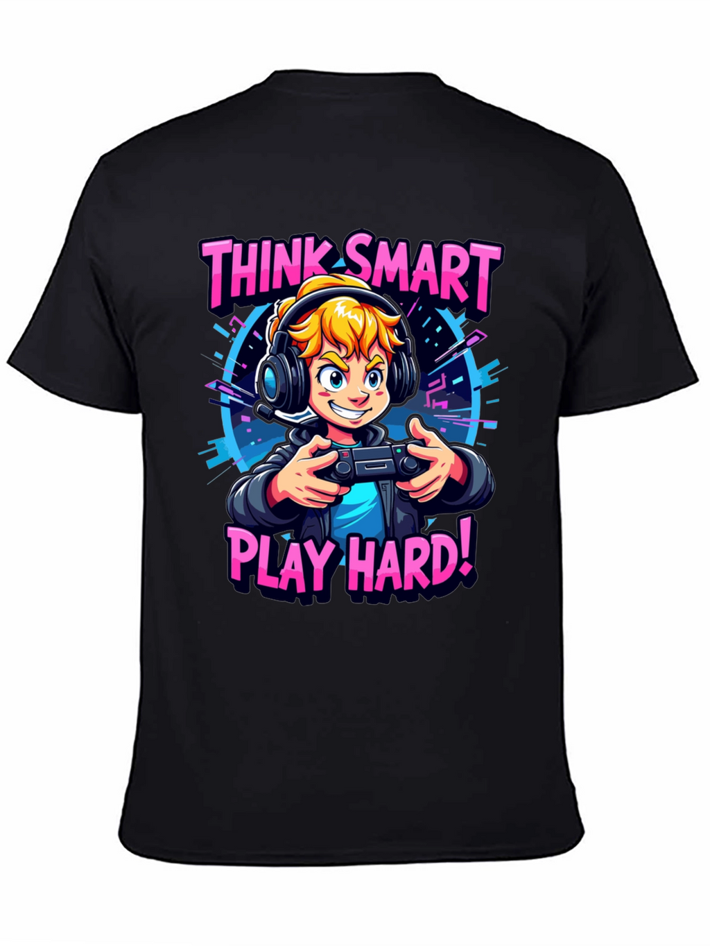 Think Smart Play Hard Gamer T-Shirt