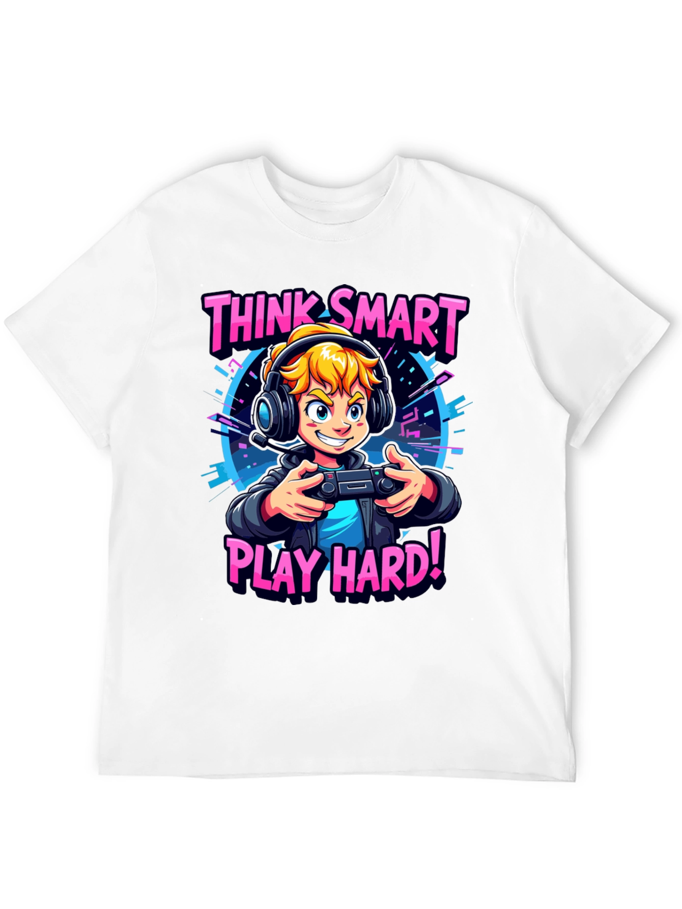 Think Smart Play Hard Gamer T-Shirt