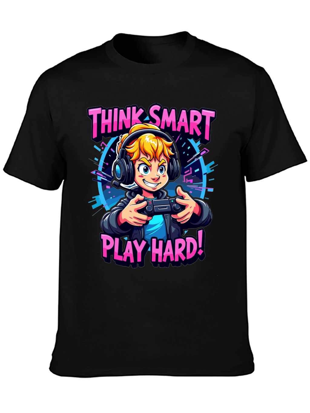 Think Smart Play Hard Gamer T-Shirt