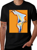 Abstract Calla Lily Graphic Tee - Black
