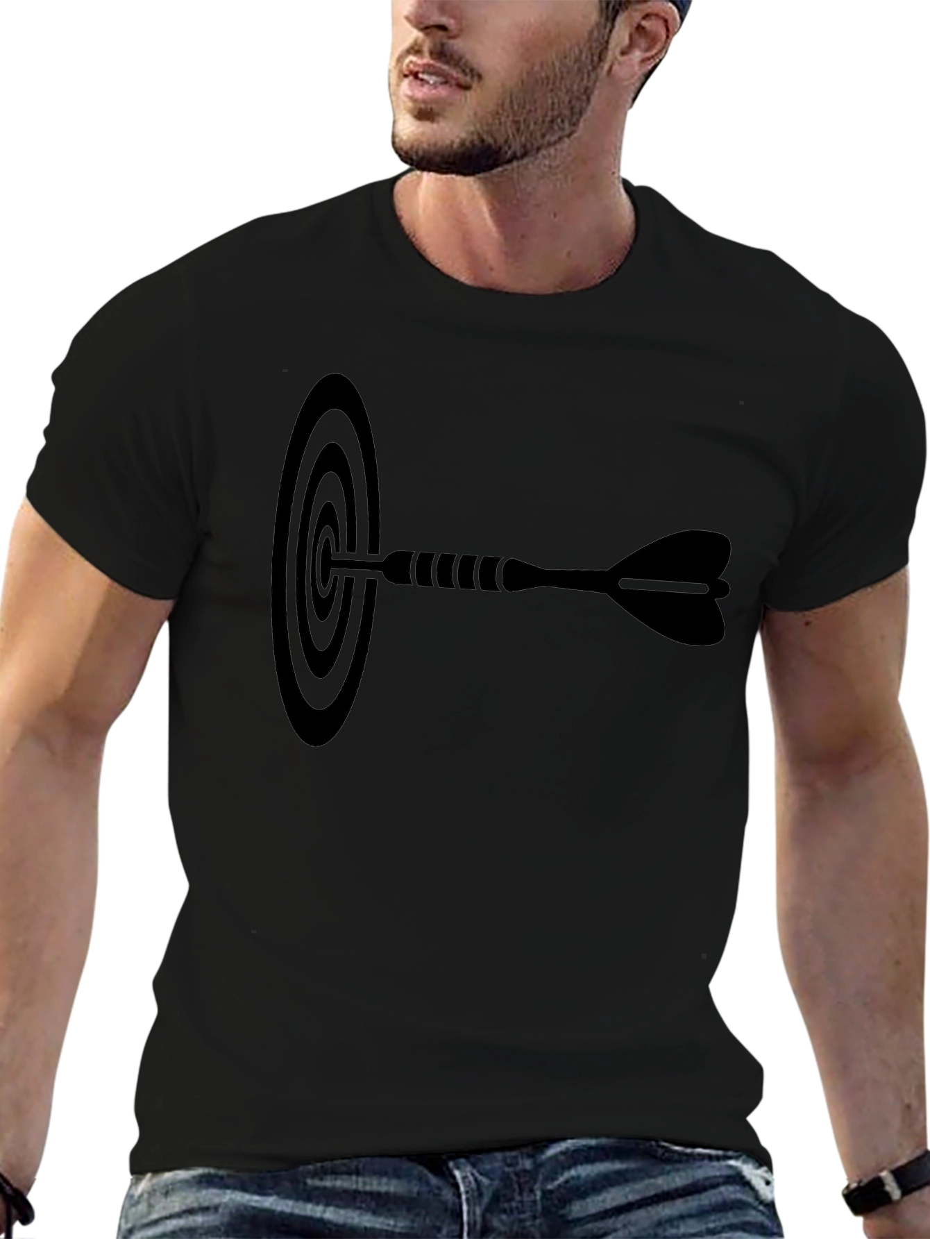 Dart Target Graphic Tee - Black Cotton T-Shirt