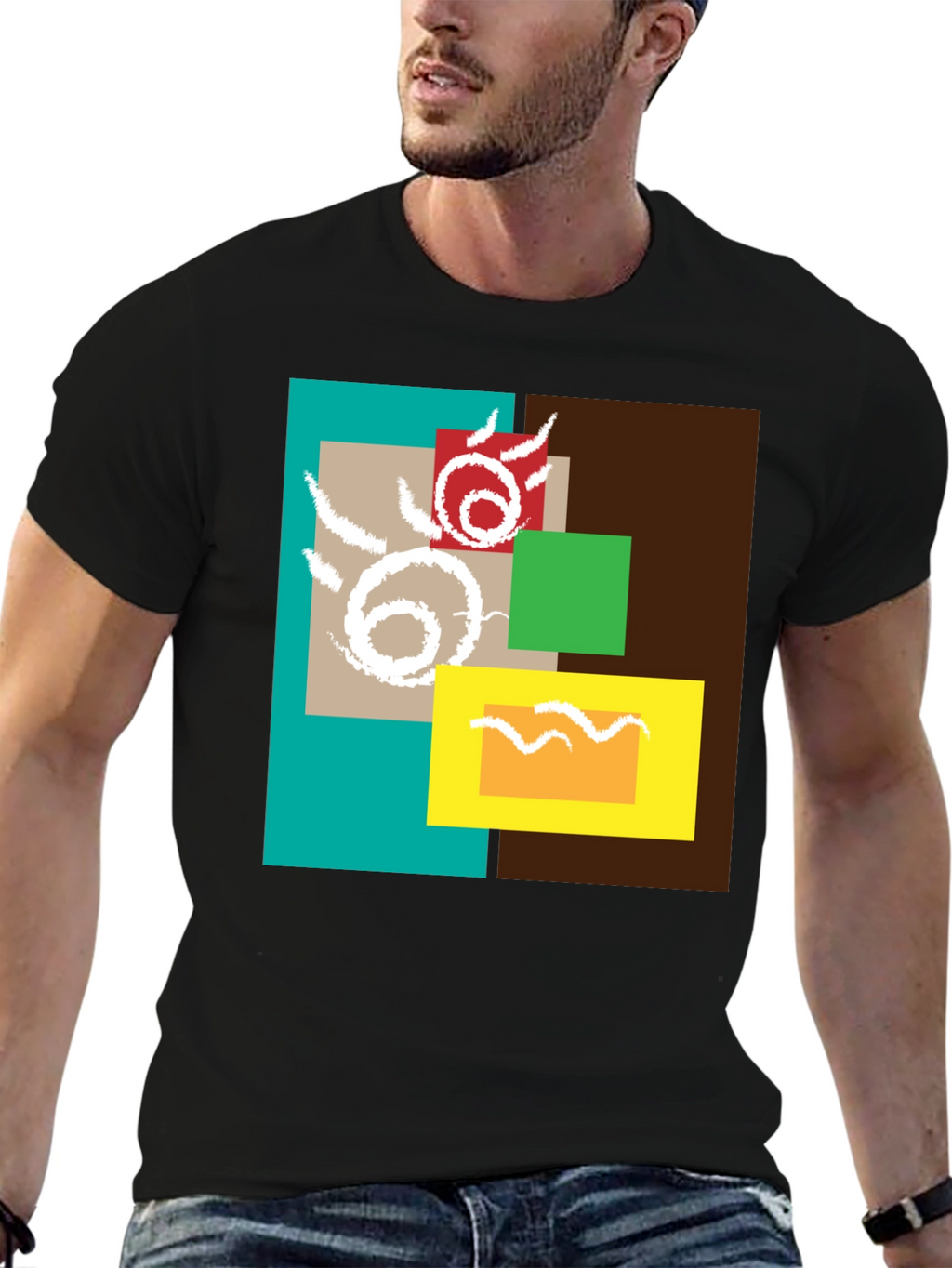 Abstract Geometric Design T-Shirt