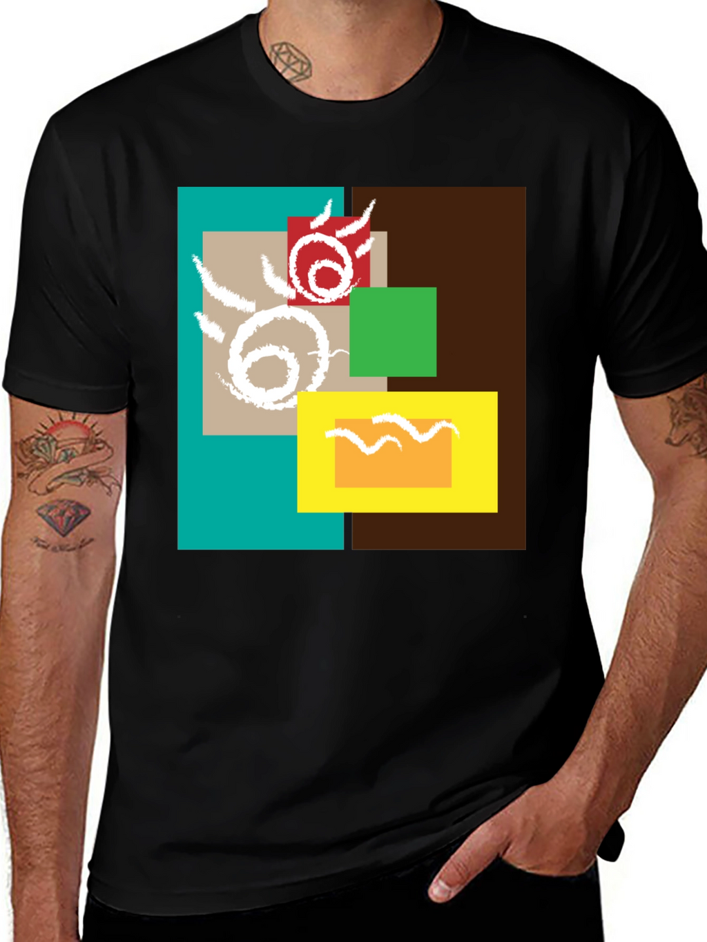 Abstract Geometric Design T-Shirt