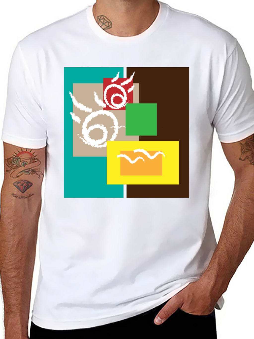 Abstract Geometric Design T-Shirt
