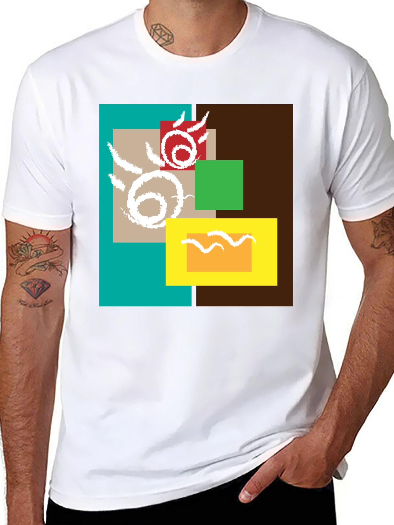 Abstract Geometric Design T-Shirt