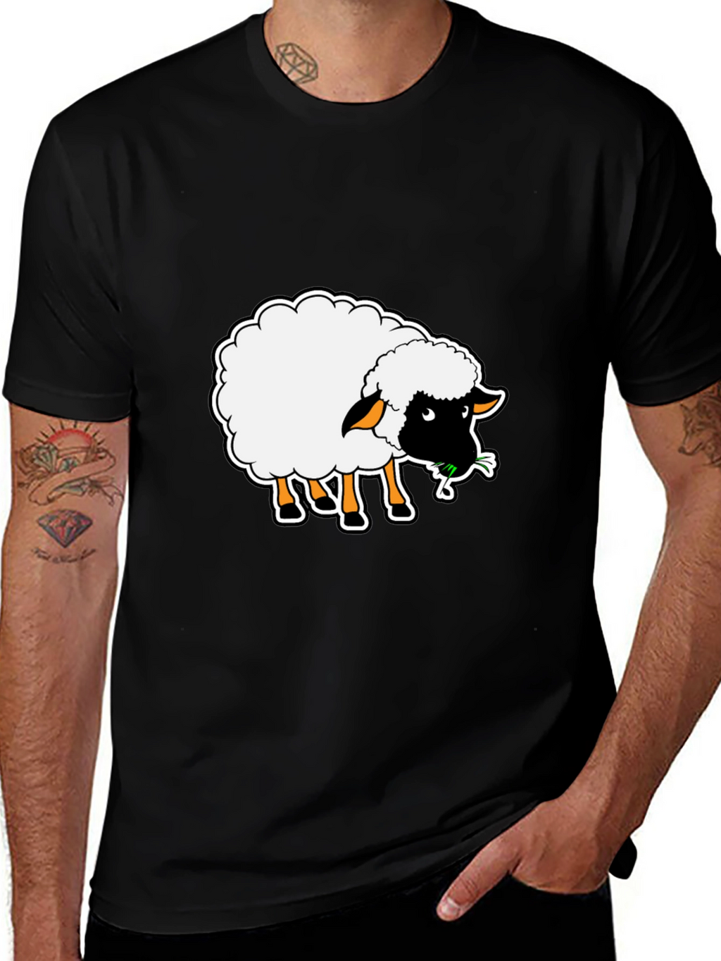 Sheep Graphic Black T-Shirt