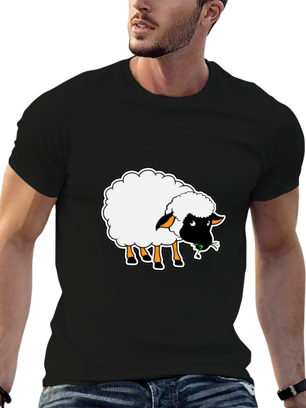 Sheep Graphic Black T-Shirt