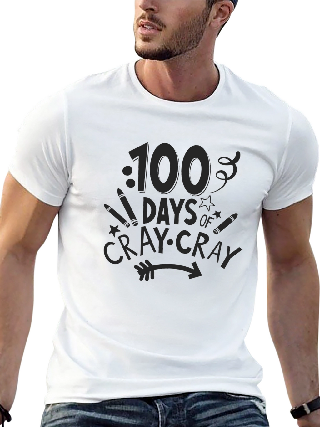 100 Days of Cray-Cray Black Graphic Tee