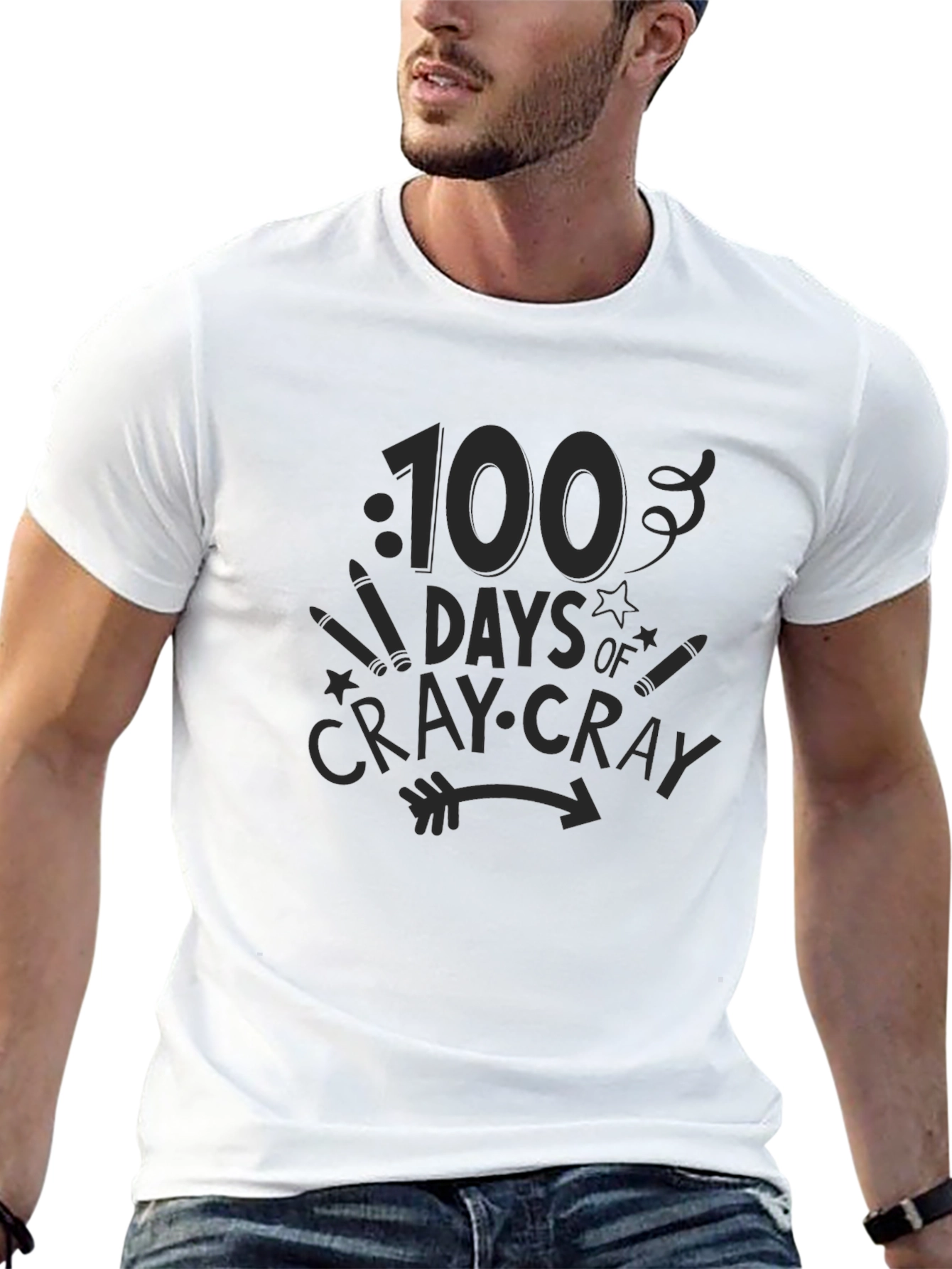 100 Days of Cray-Cray Black Graphic Tee