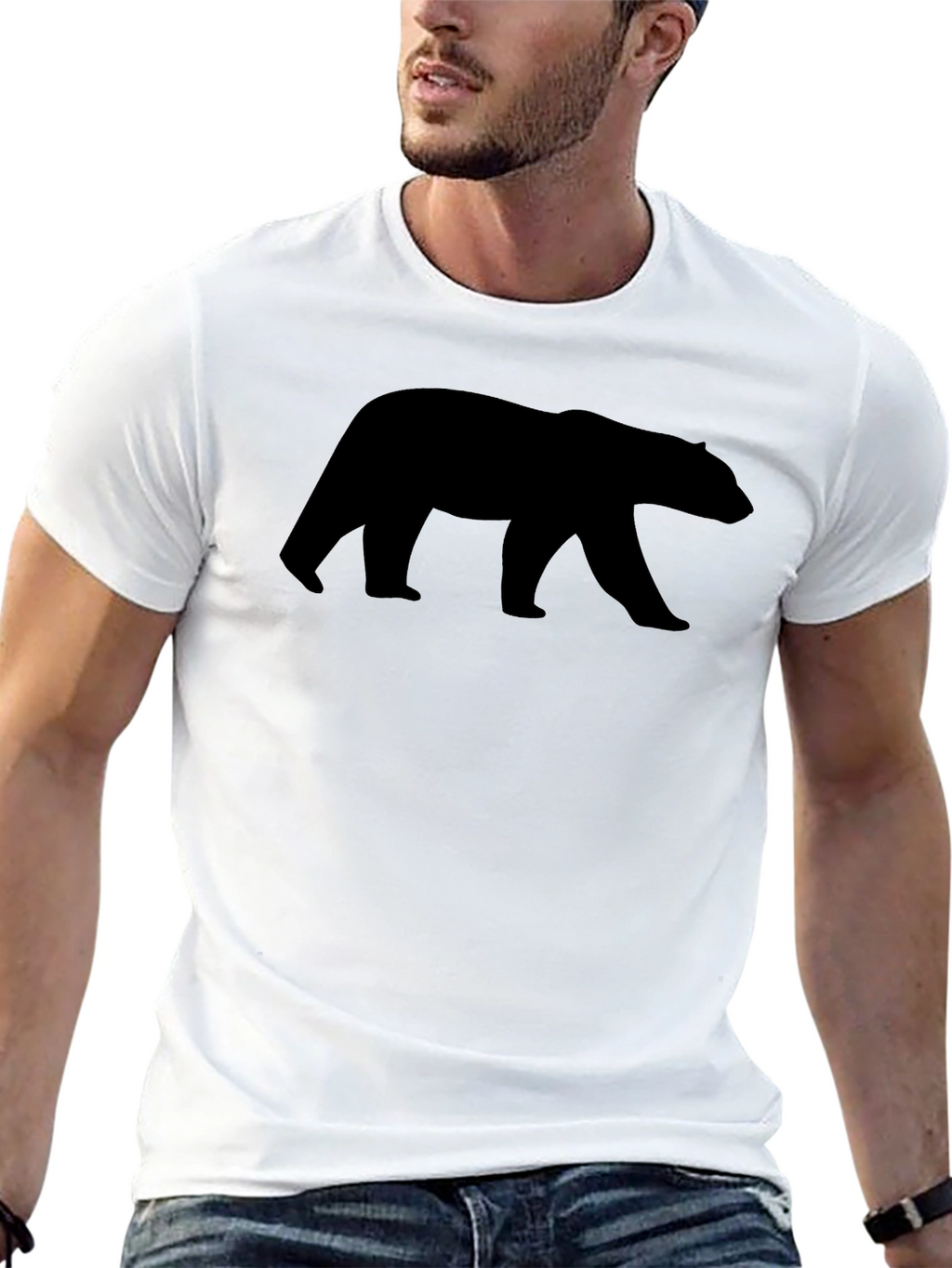 Mens Black Bear Graphic T-Shirt