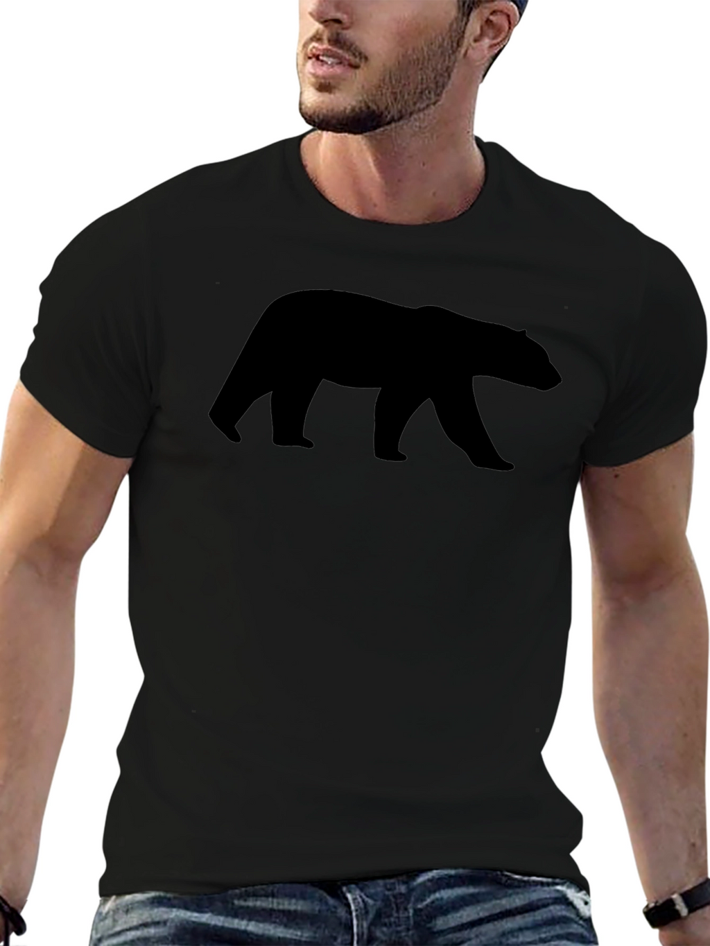Mens Black Bear Graphic T-Shirt