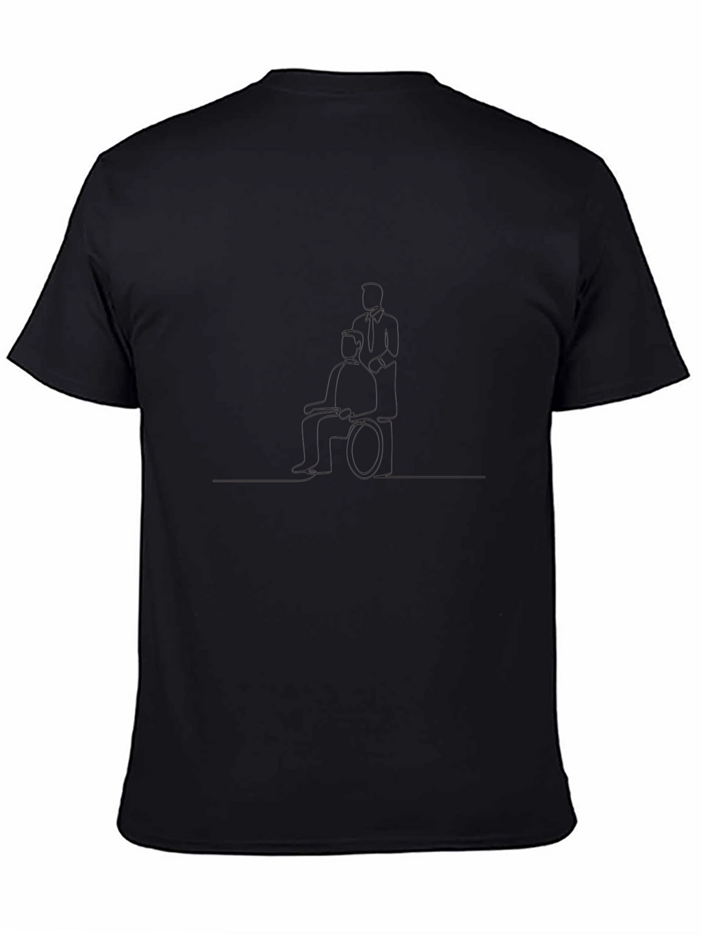 Mens Solid Black Casual T-Shirt
