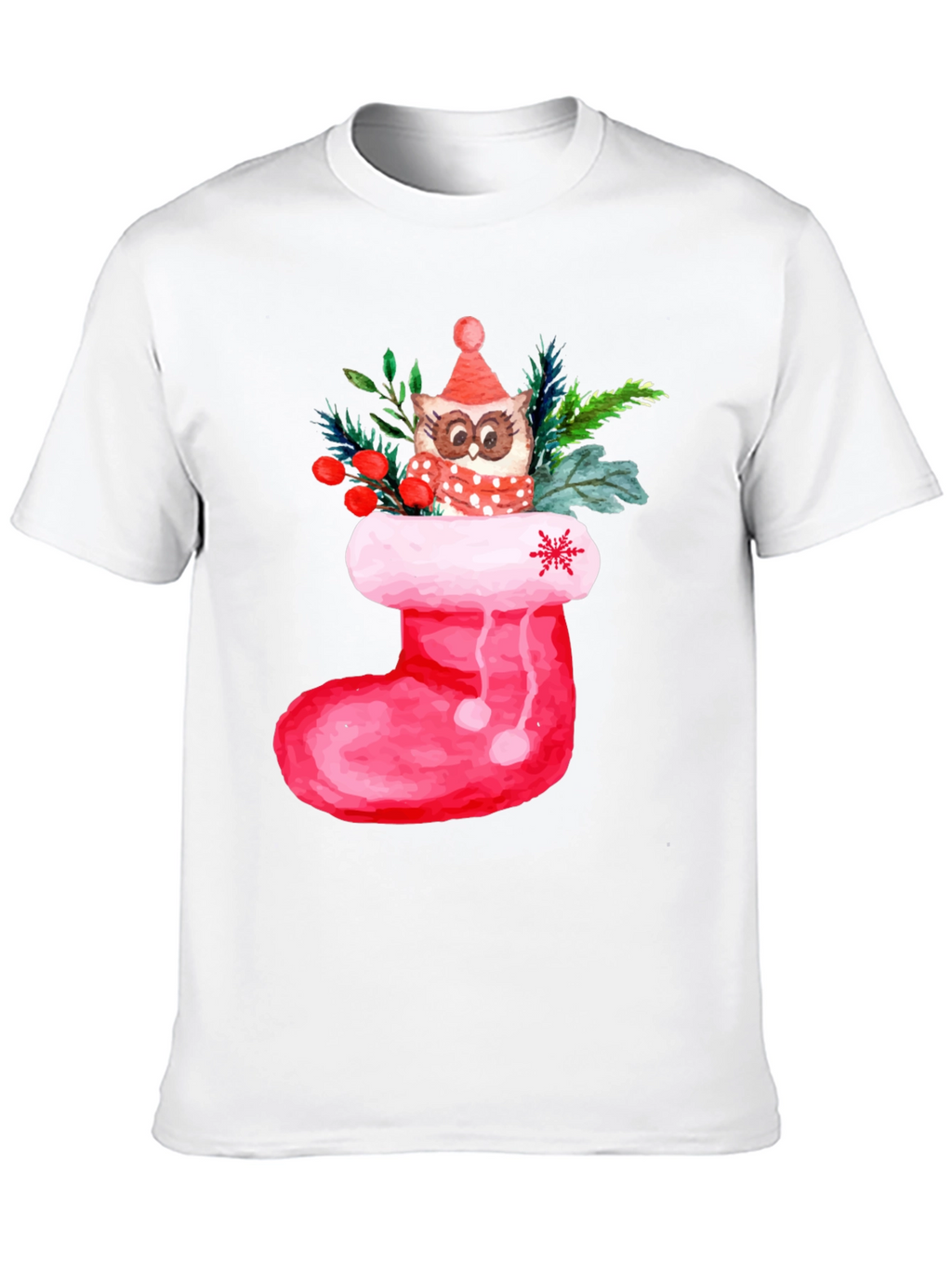 Festive Owl in Stocking T-Shirt