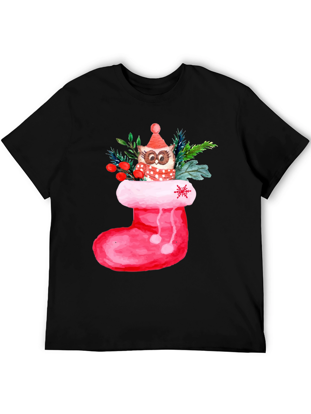 Festive Owl in Stocking T-Shirt