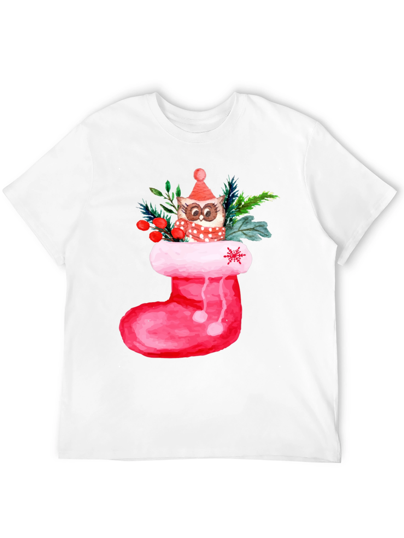 Festive Owl in Stocking T-Shirt