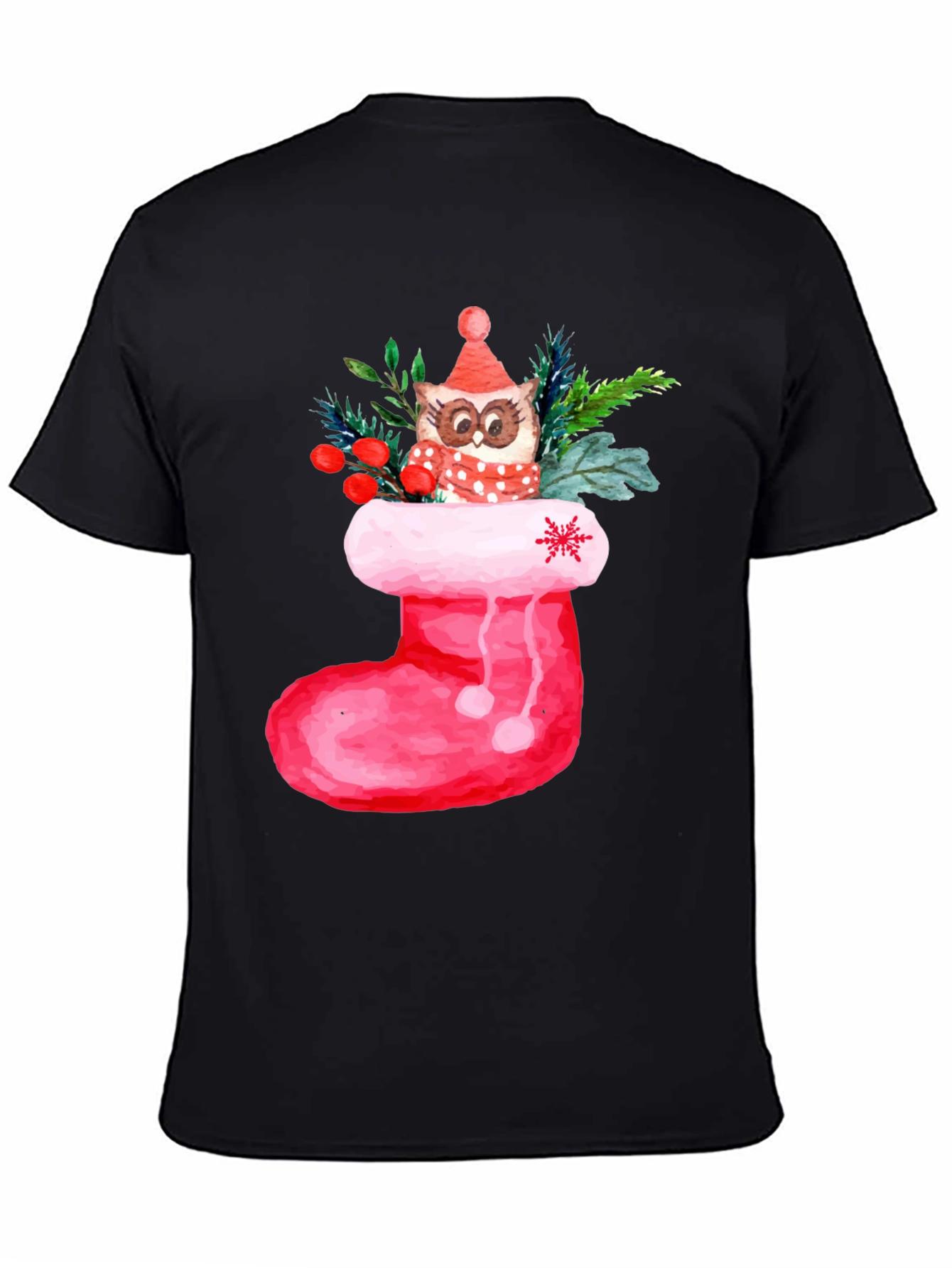 Festive Owl in Stocking T-Shirt