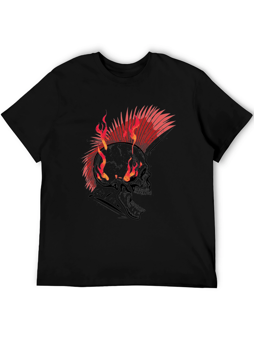 Flaming Skull Punk Rock T-Shirt