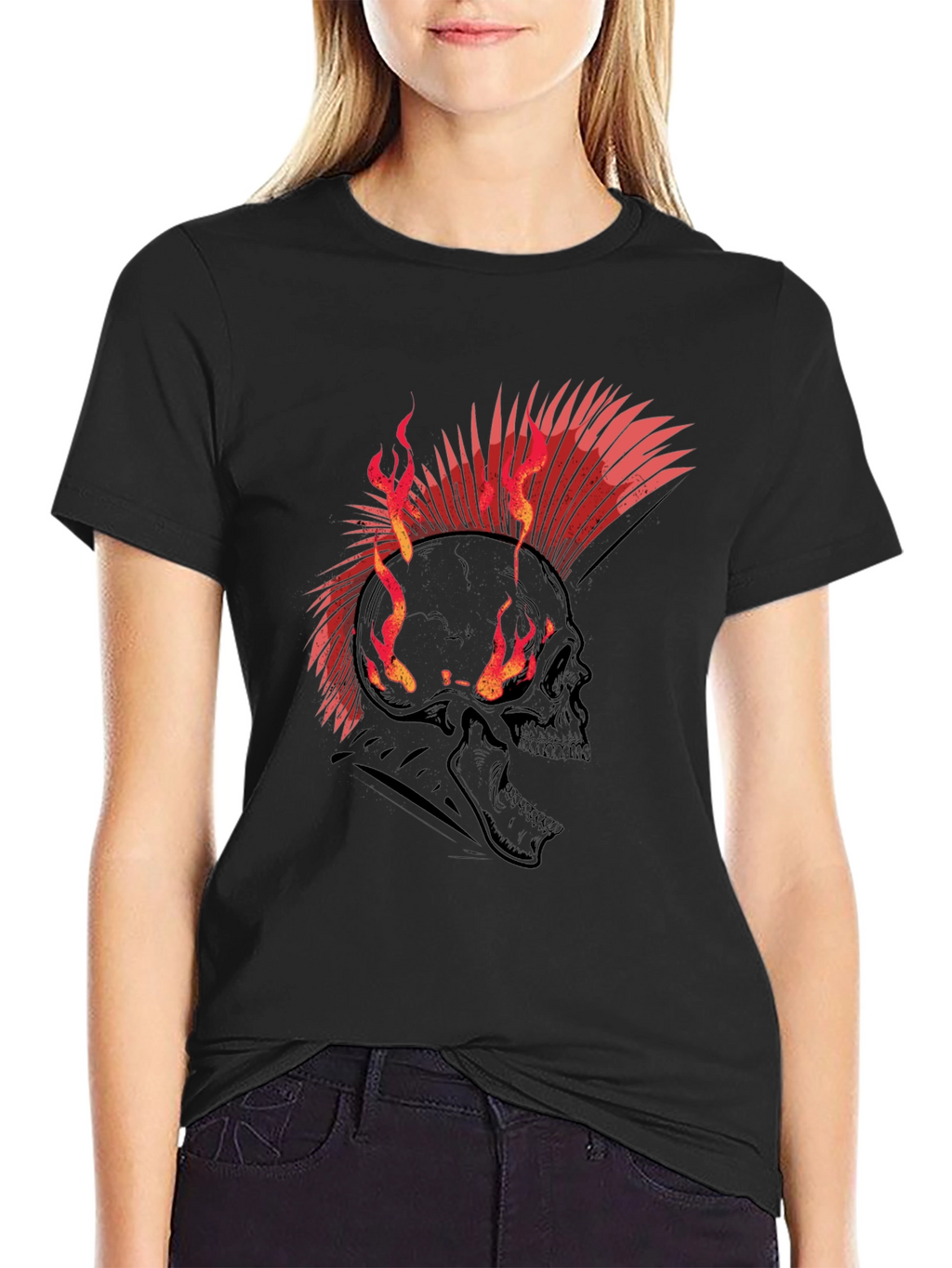 Flaming Skull Punk Rock T-Shirt